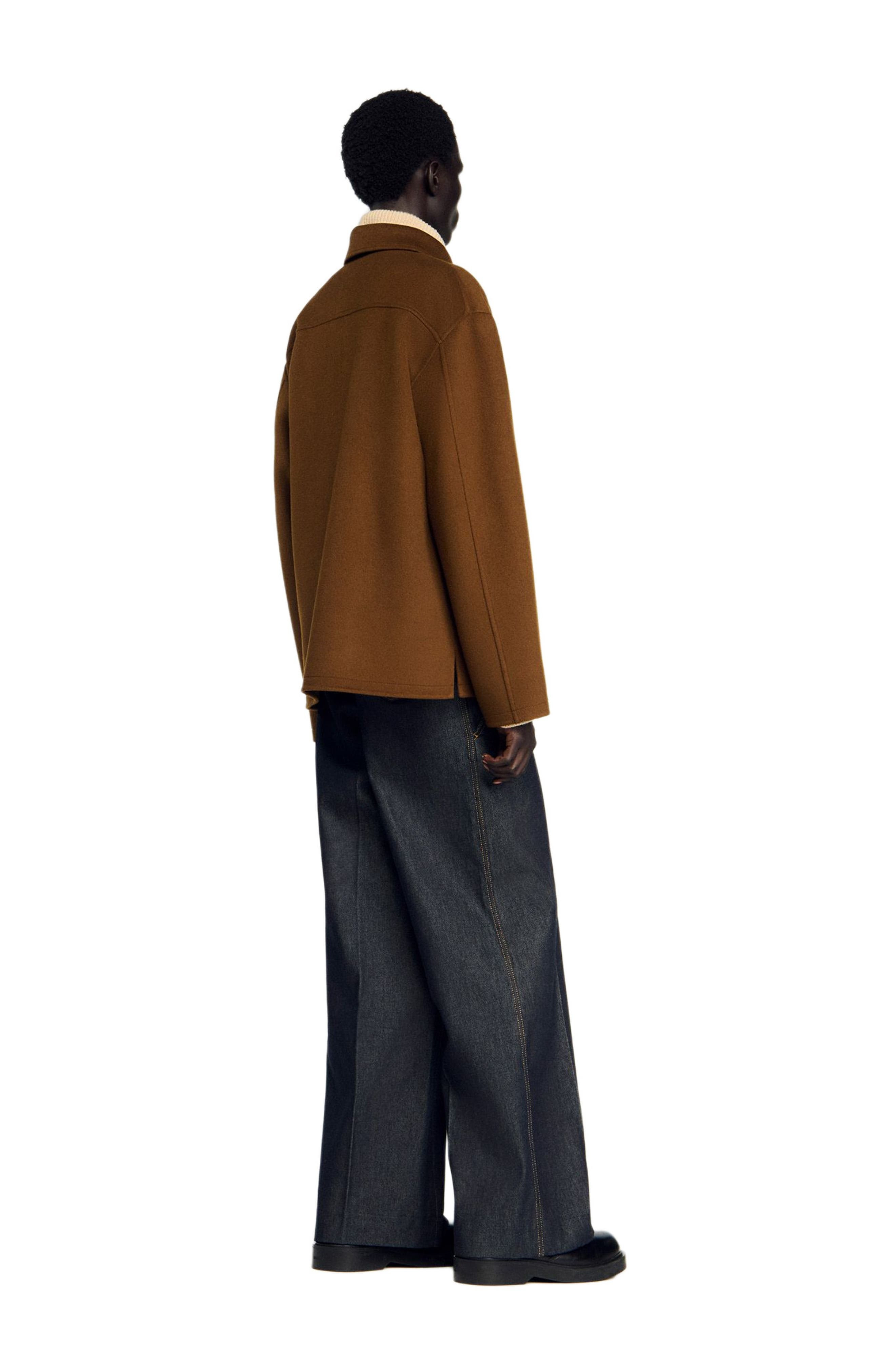 SANDRO Zipped overshirt in Tobacco Brown at Nordstrom - 3