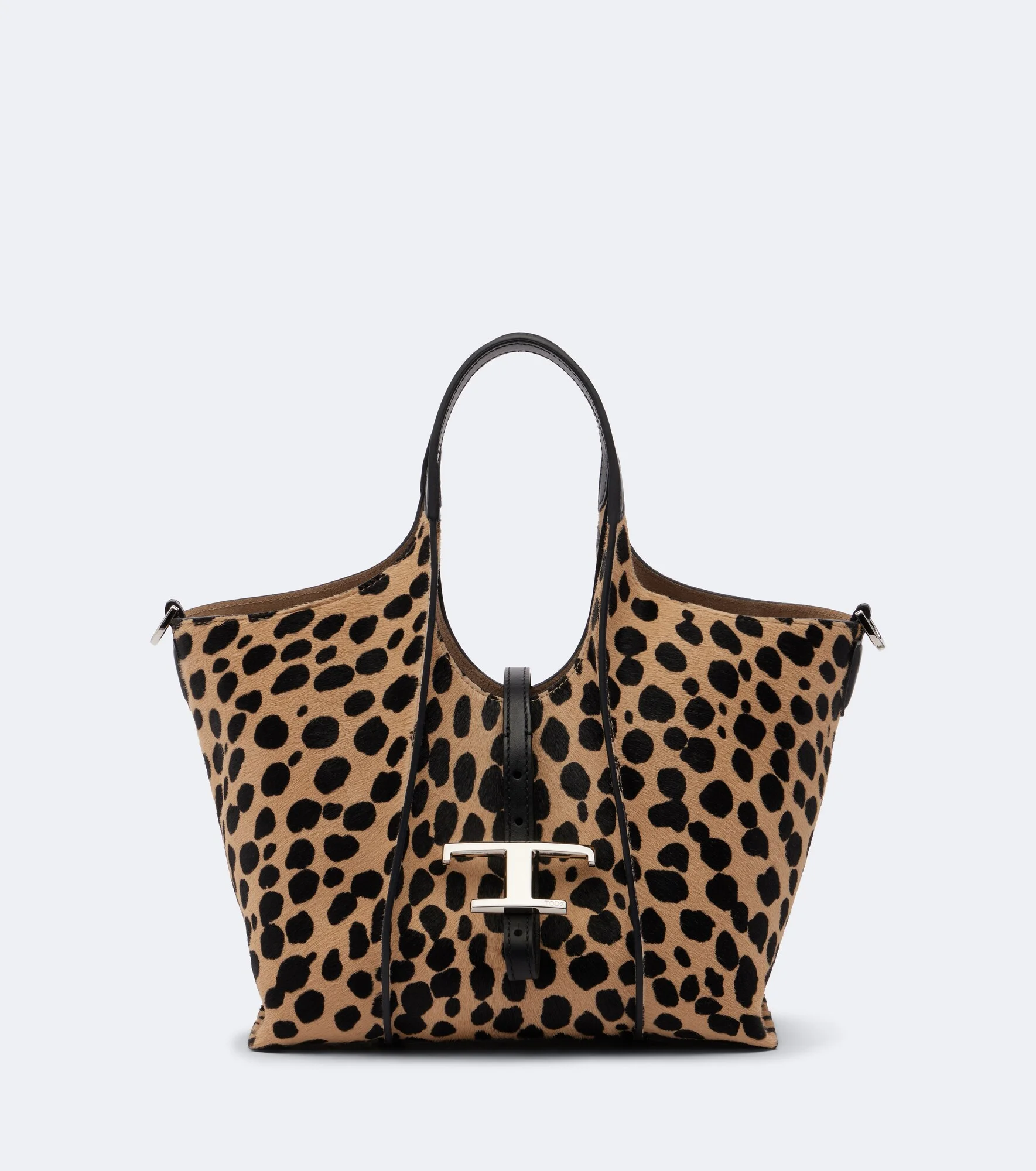 Tbs Small leopard-print calf hair tote bag - 1