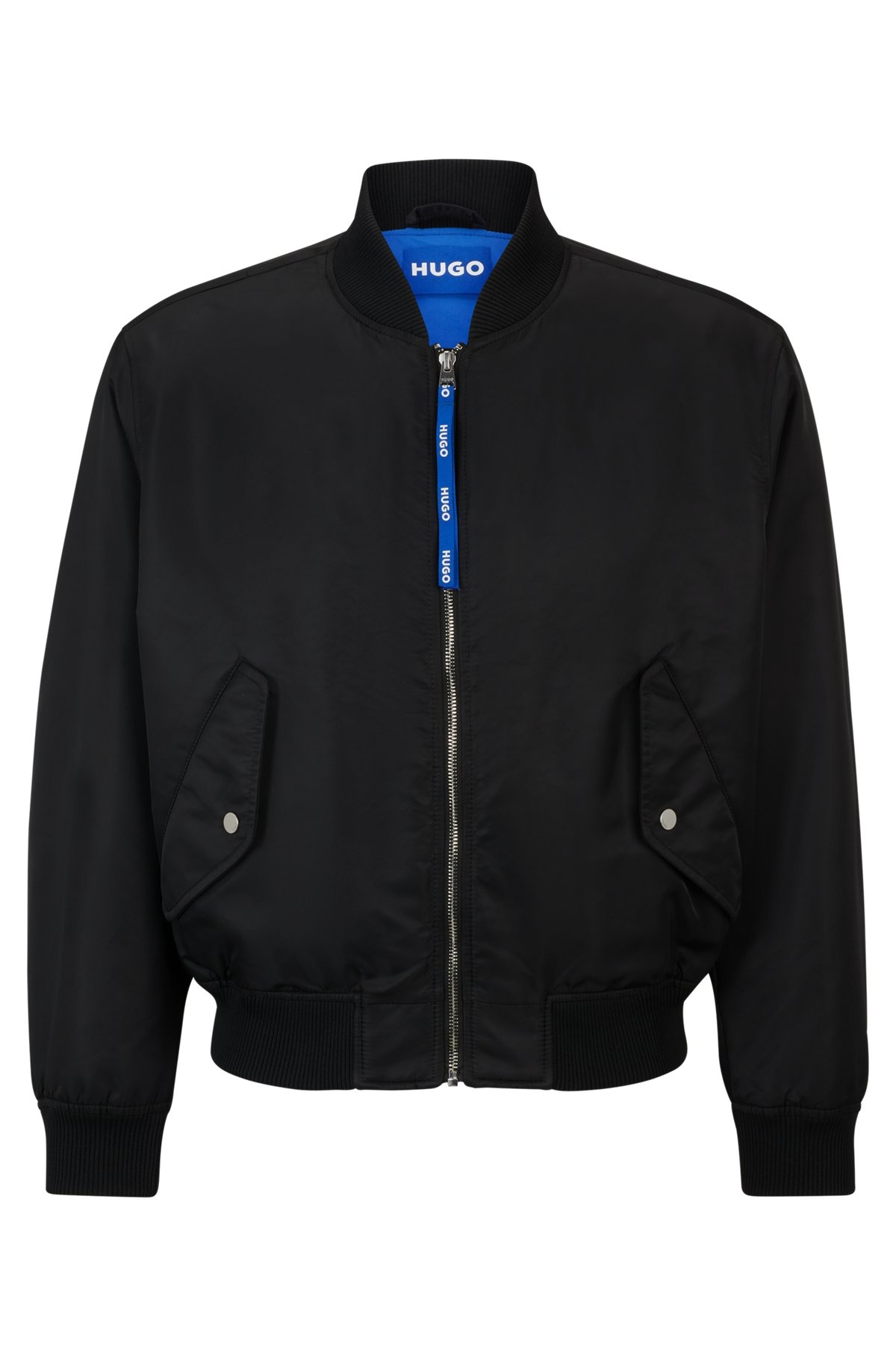 WATER-REPELLENT BOMBER JACKET WITH BRANDED ZIP PULLER - 1