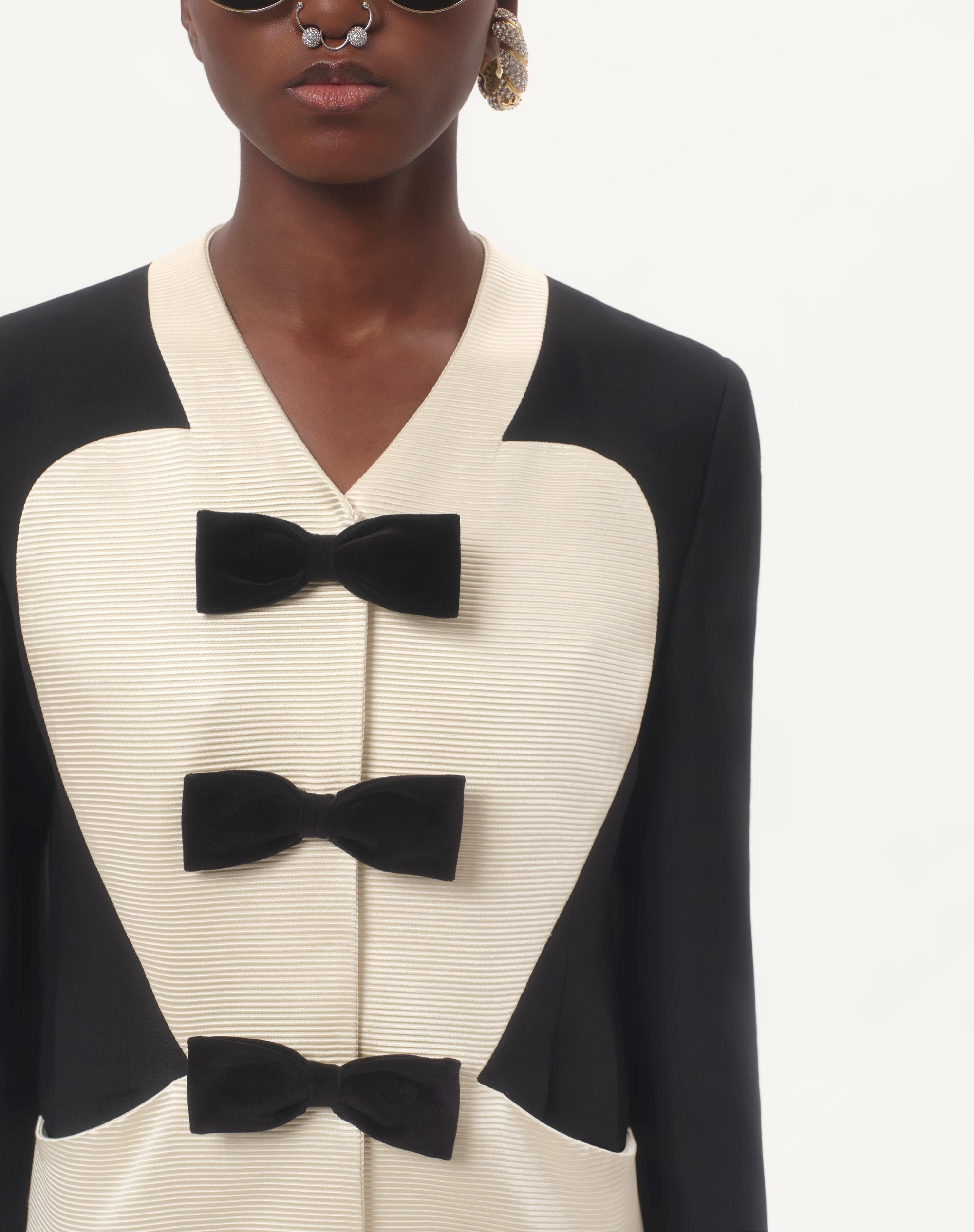 CREPE COUTURE JACKET WITH BOWS - 4