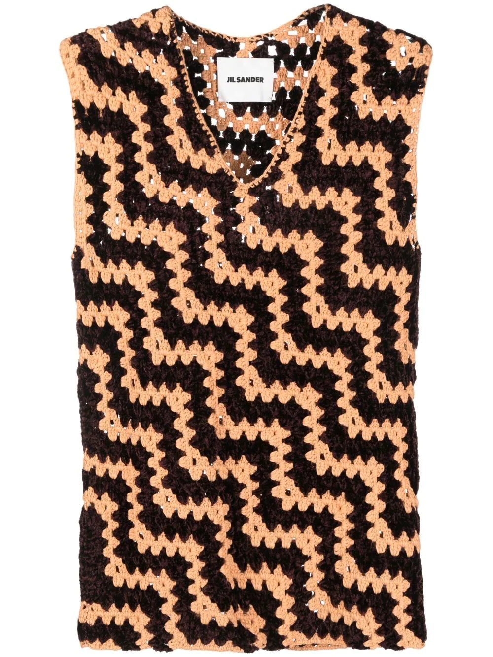 patterned open-knit vest - 1