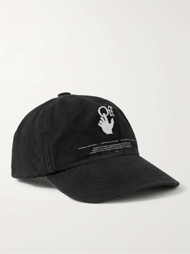Distressed Logo-Embroidered Cotton-Canvas Baseball Cap - 1