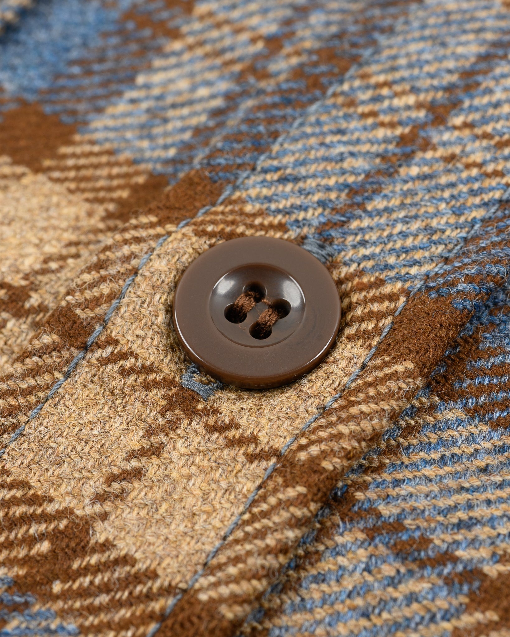 14OZ FOX BROTHERS® WOOL CPO SHIRT - TUSCAN BROWN CHECK TWILL FLANNEL - 12