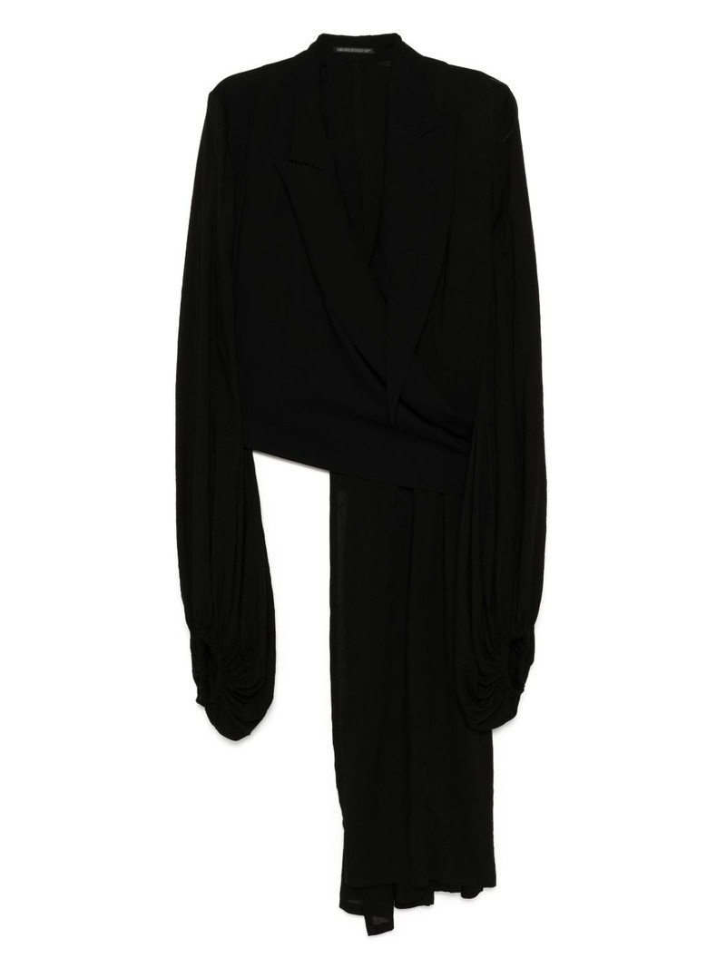 balloon-sleeves wrap blazer 1