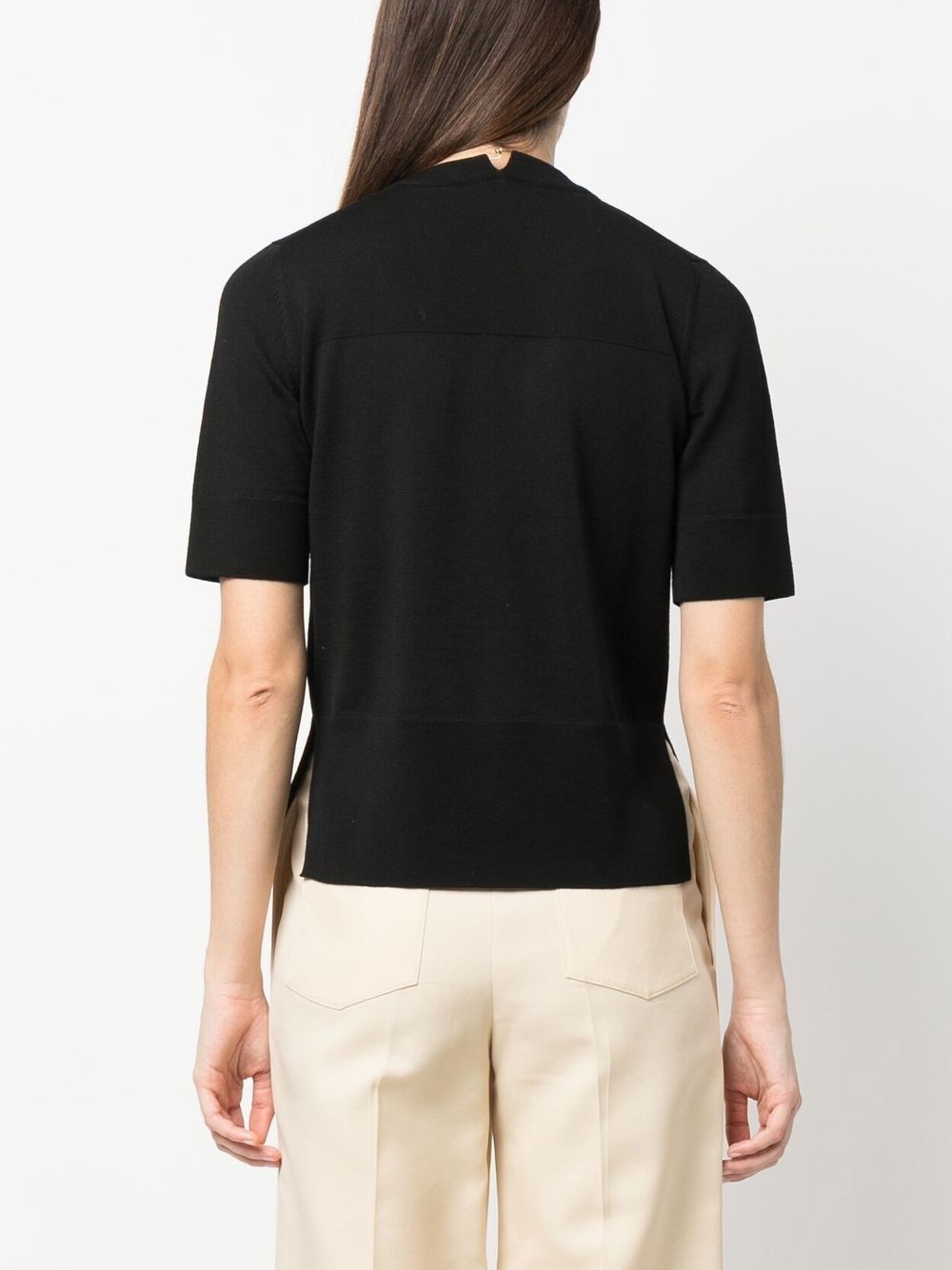 choker-neck short-sleeve top - 4