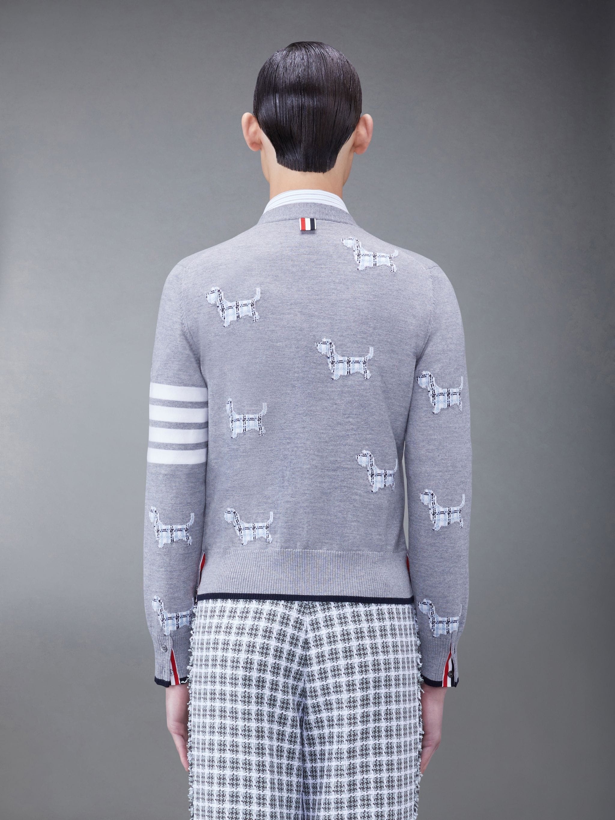 Wool 4-Bar V-Neck Hector Cardigan - 2