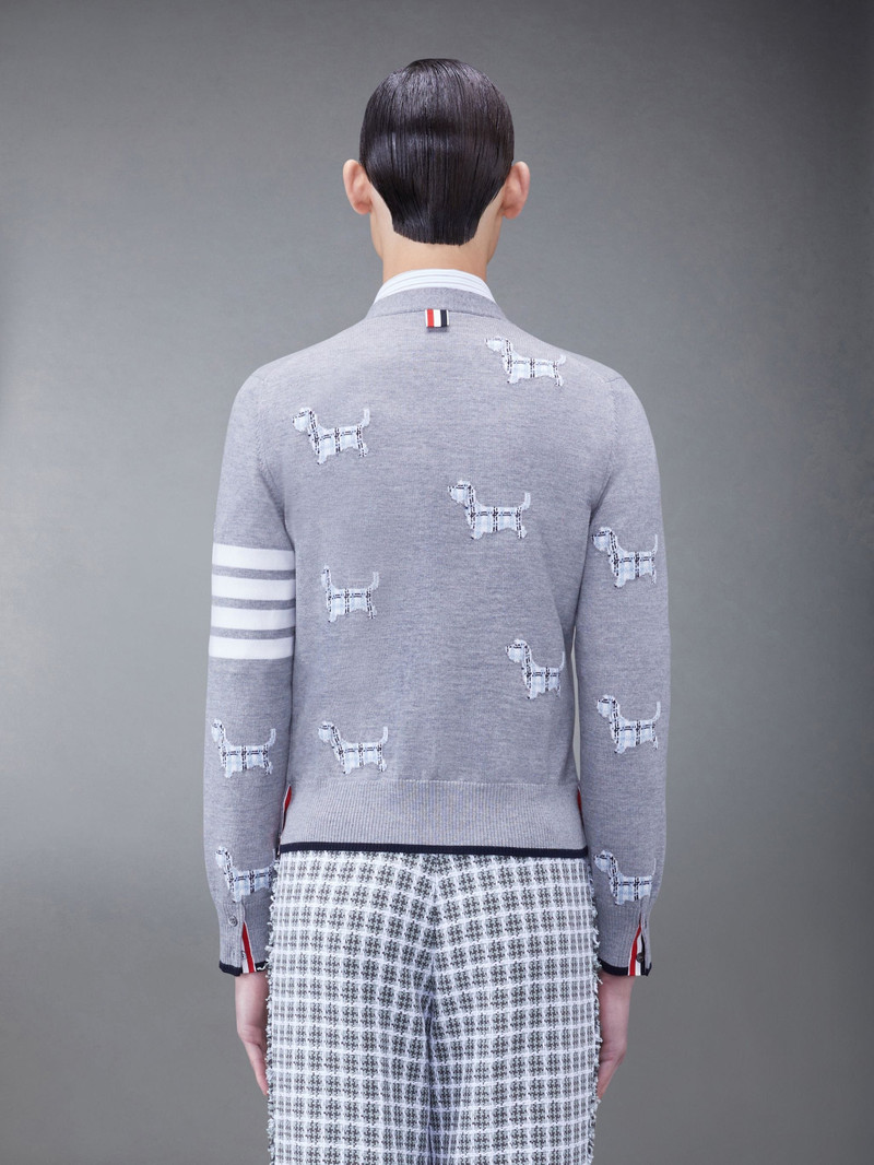 Thom Browne Wool 4-Bar V-Neck Hector Cardigan outlook