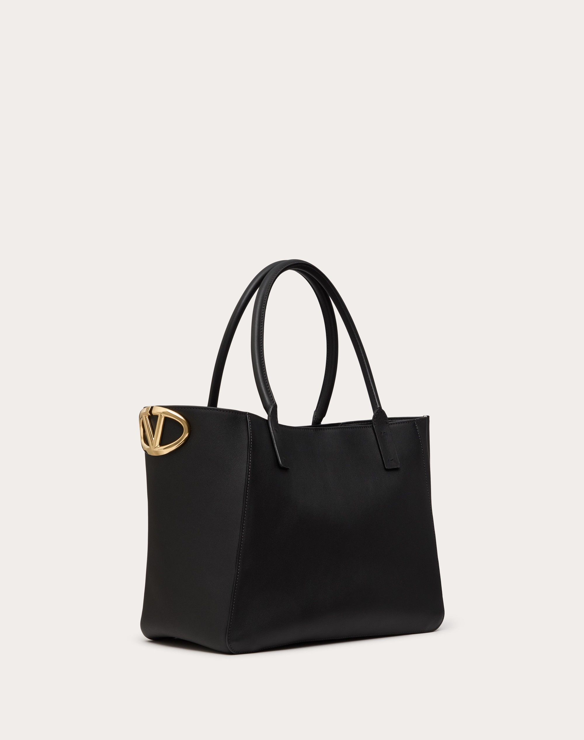 VLOGO SIDE SHOPPING BAG IN NAPPA CALFSKIN - 3