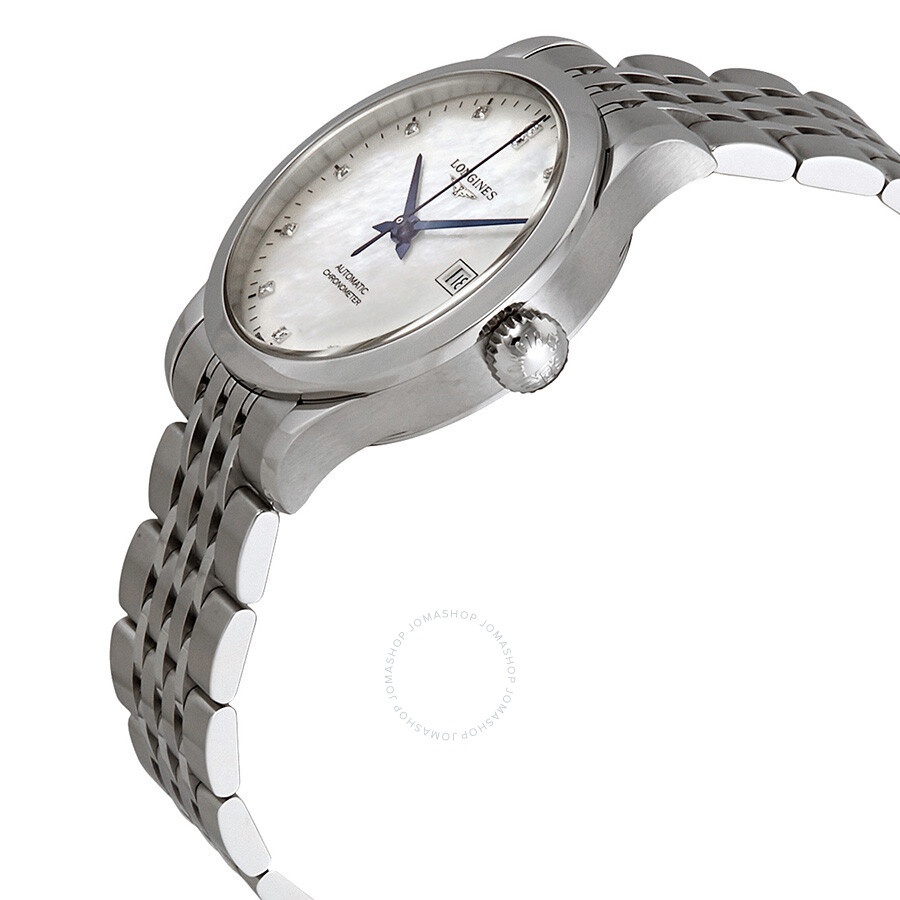 Longines Record Automatic Chronometer Diamond White Mother of Pearl Dial Ladies Watch L2.321.4.87.6 - 2