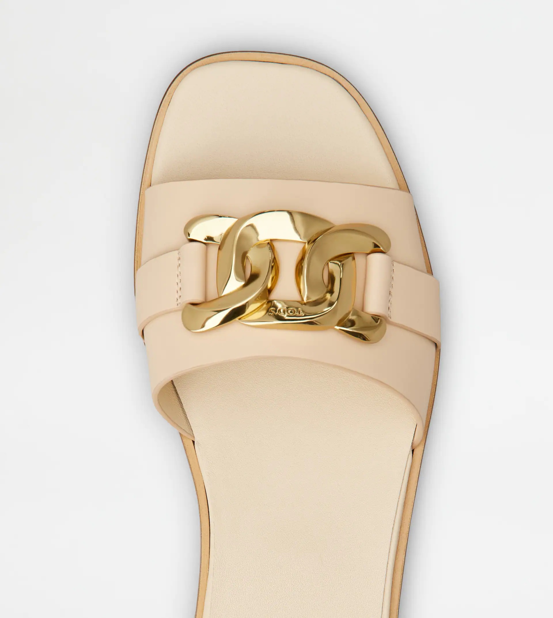 SANDALS IN LEATHER - BEIGE - 4