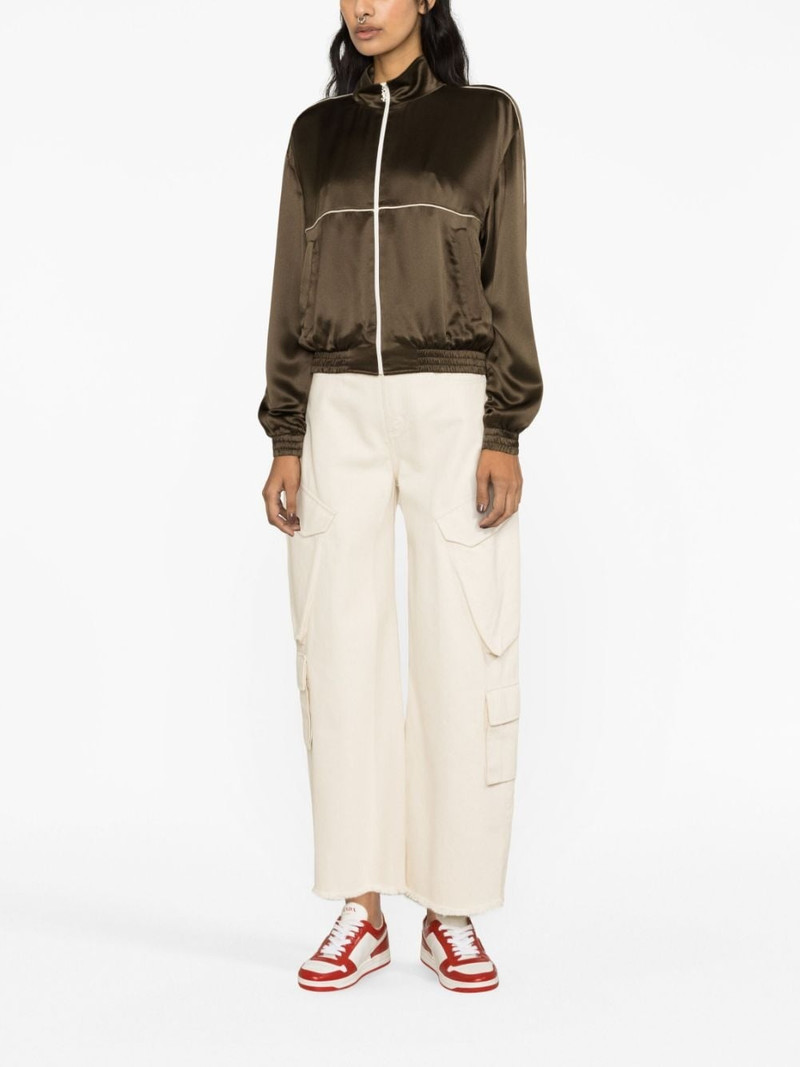 SAINT LAURENT high-neck silk track jacket outlook