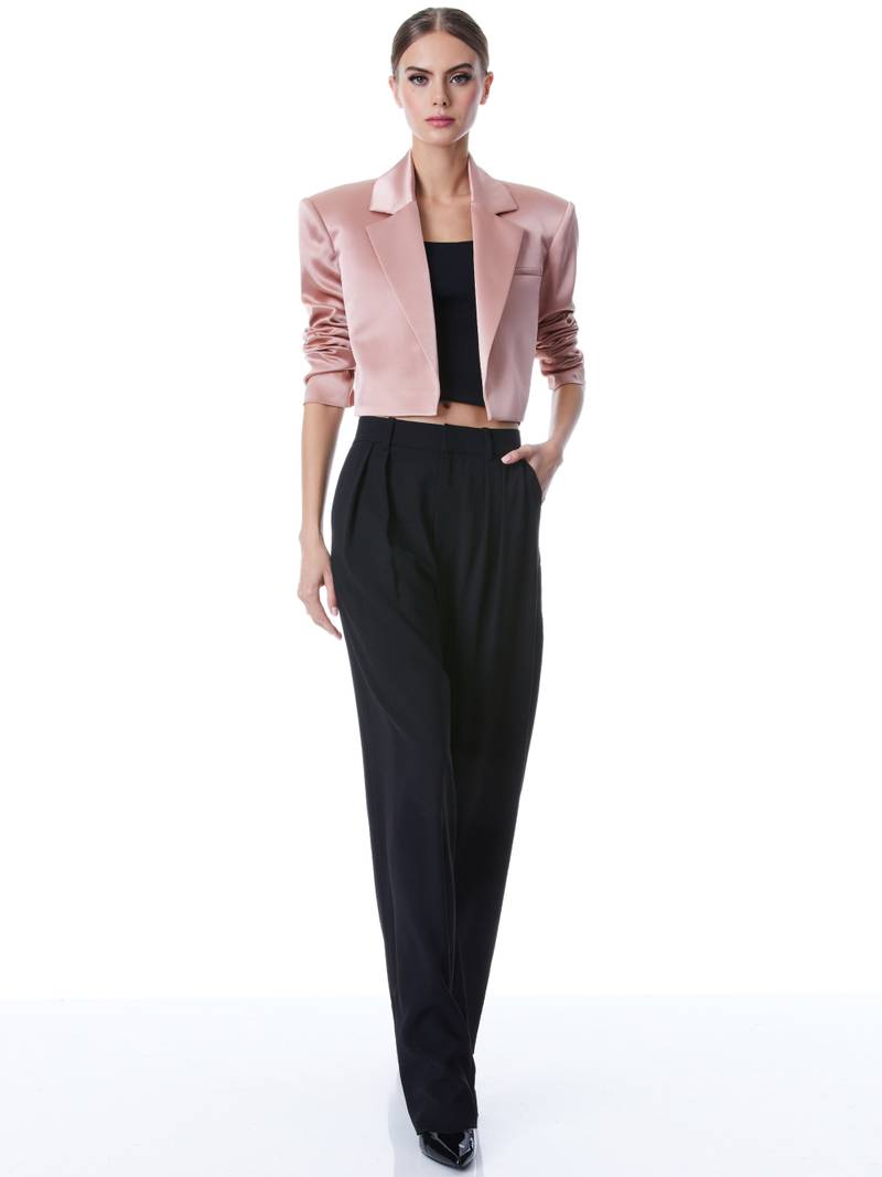SHAN CROPPED RUCHED SLEEVE BLAZER 6