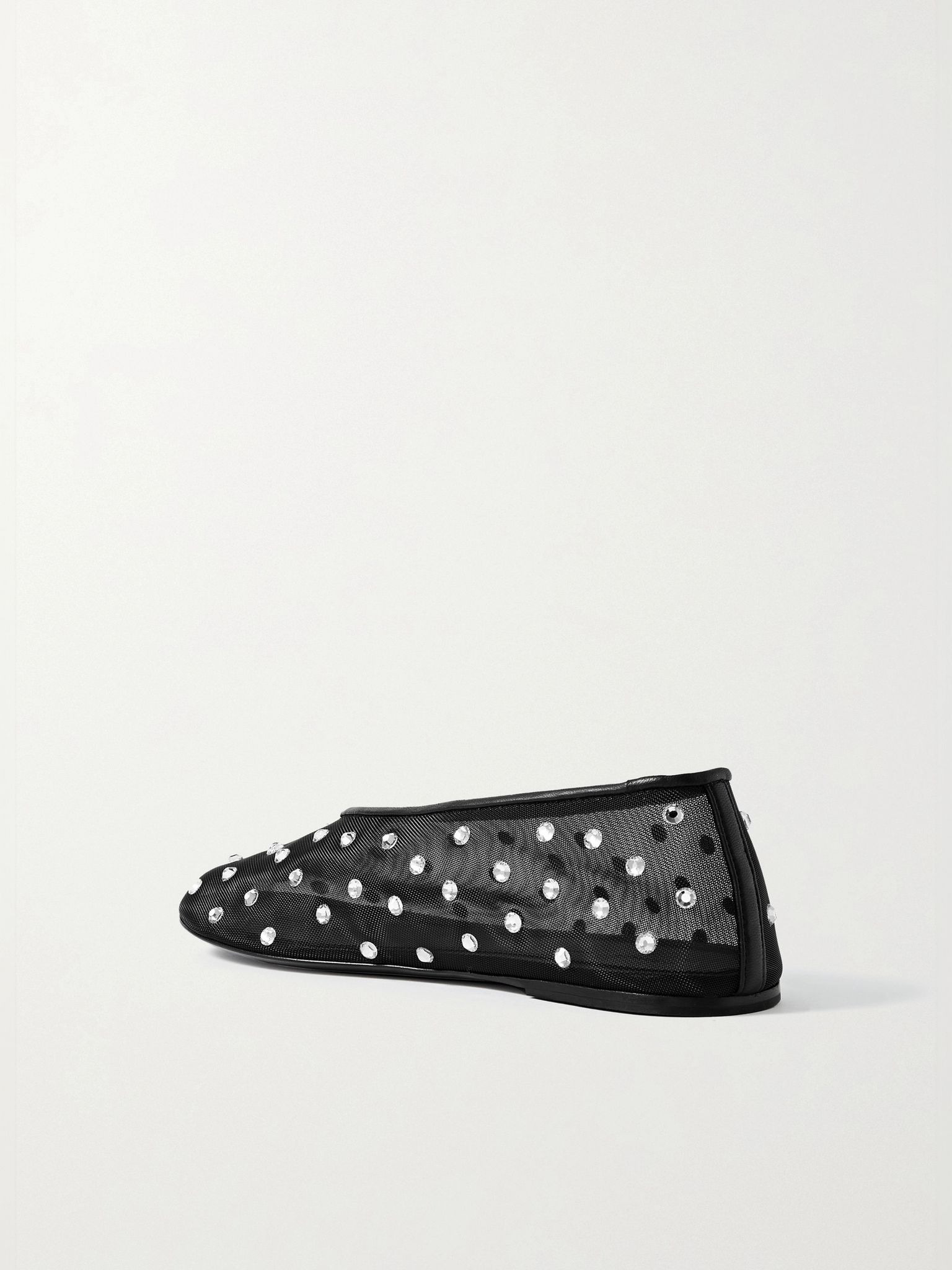 Marcy crystal-embellished mesh ballet flats Black - 3