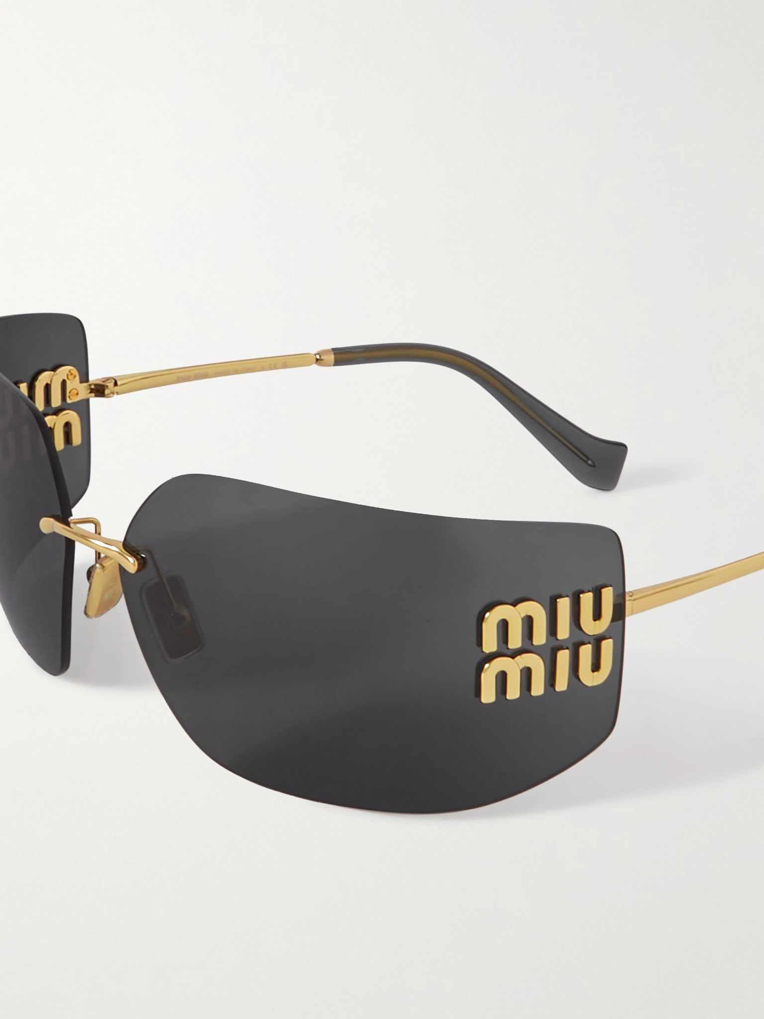 D-frame gold-tone sunglasses Black - 4