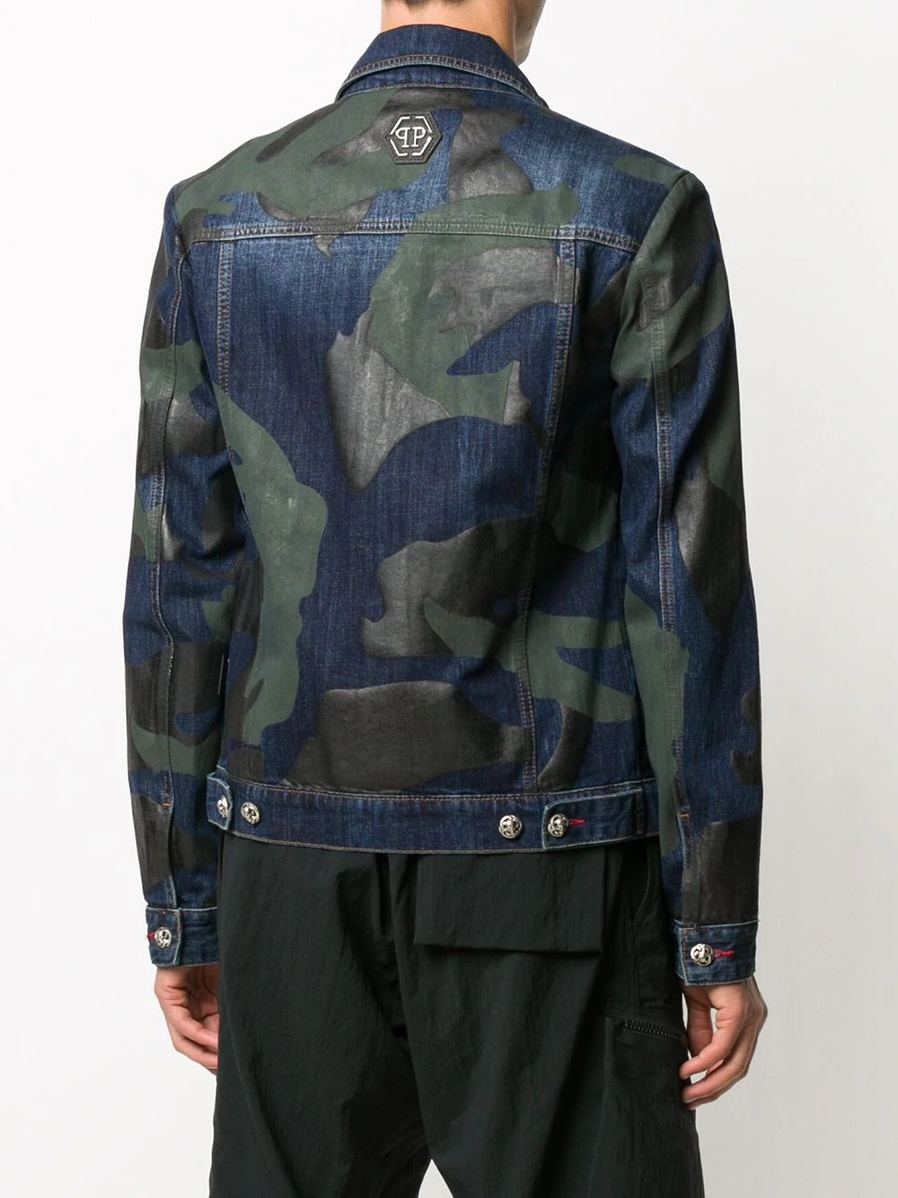 camouflage print denim jacket - 4