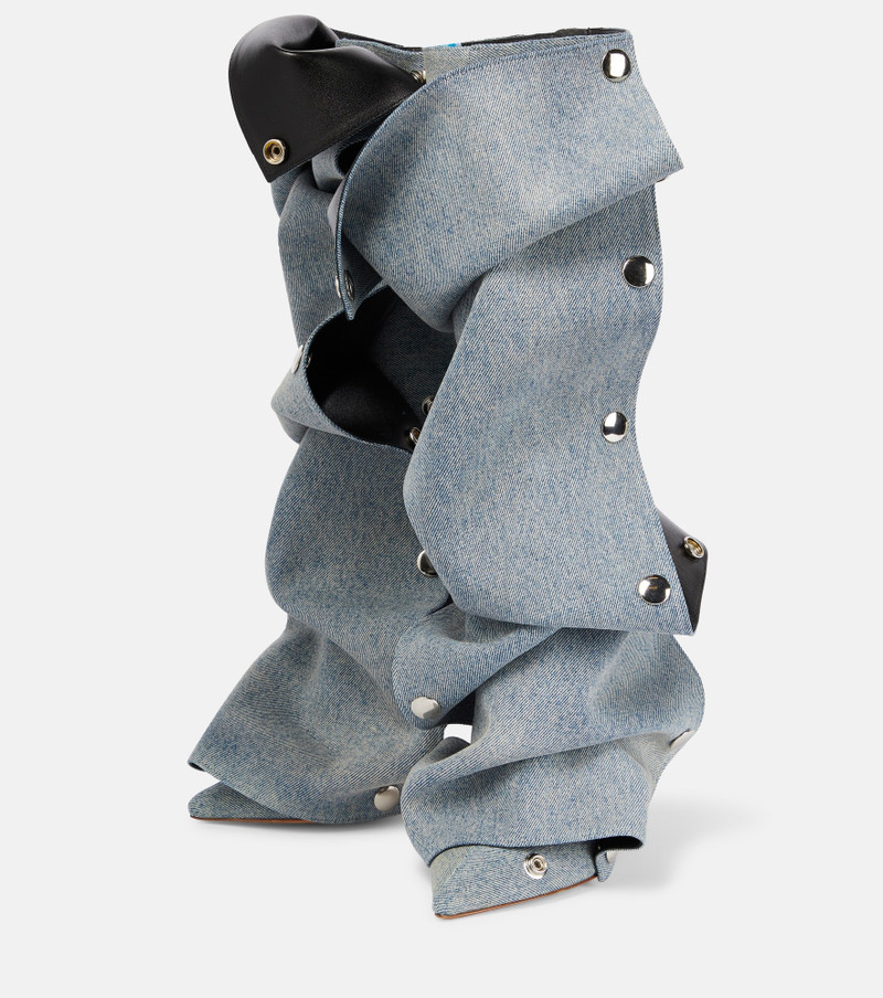 appliqué-detail denim boots 5