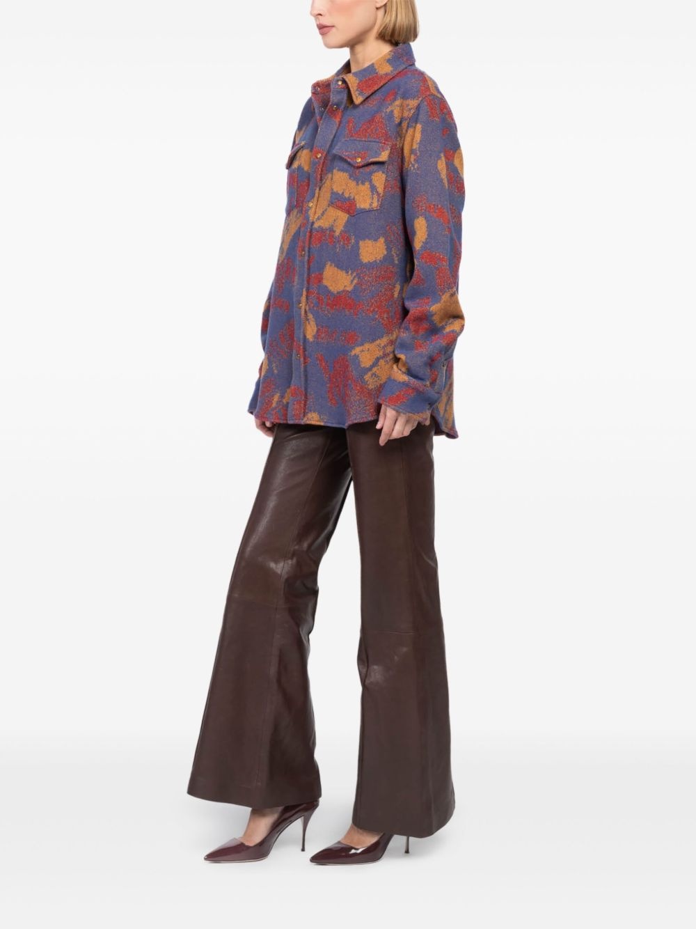 patterned cashmere shirt - 5
