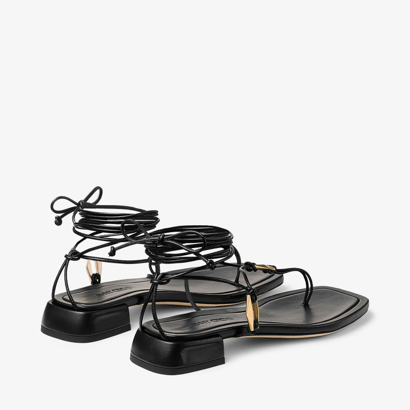 JIMMY CHOO Onyxia Flat
Black Nappa Leather Sandals outlook