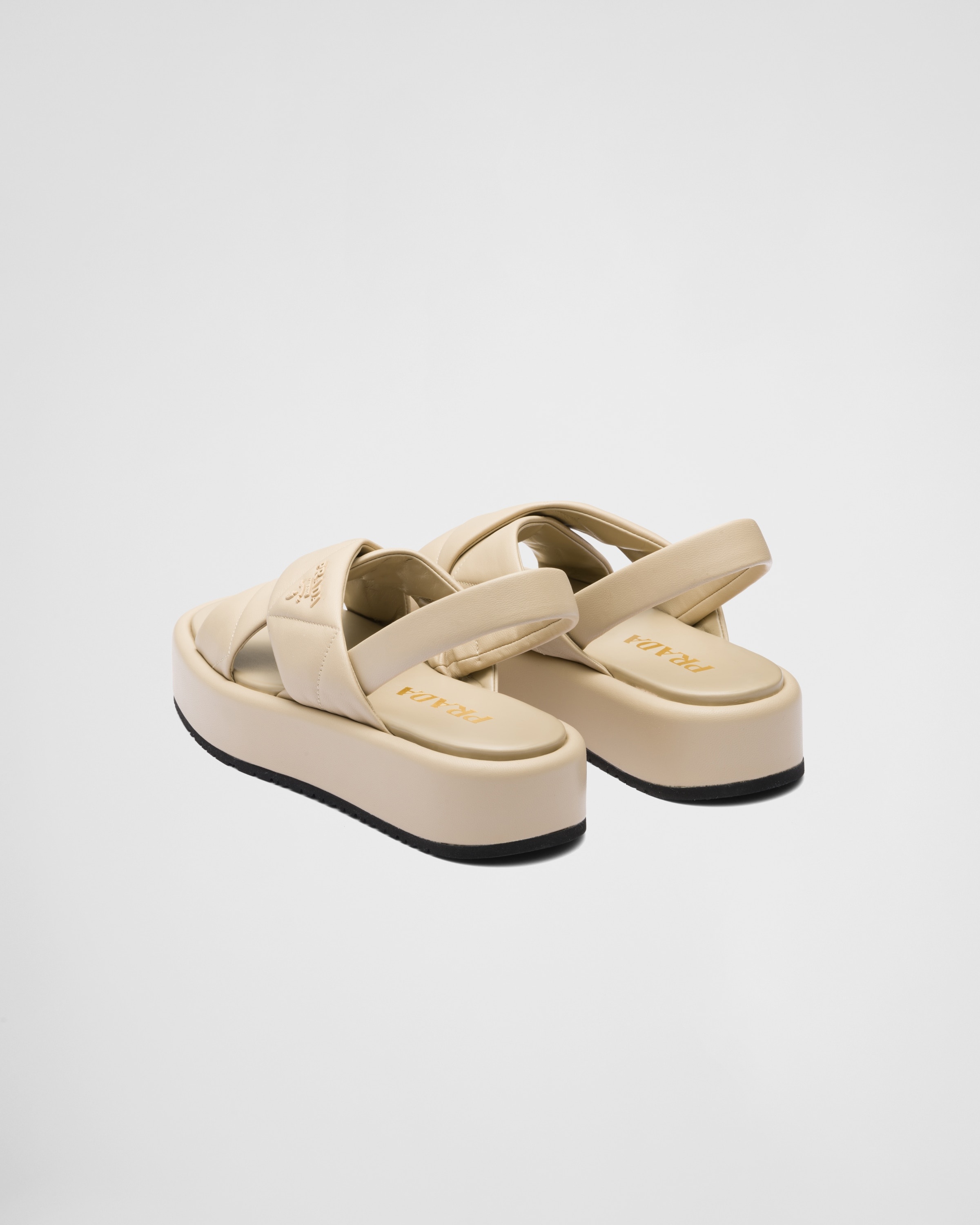 Quilted nappa leather flatform sandals - 5