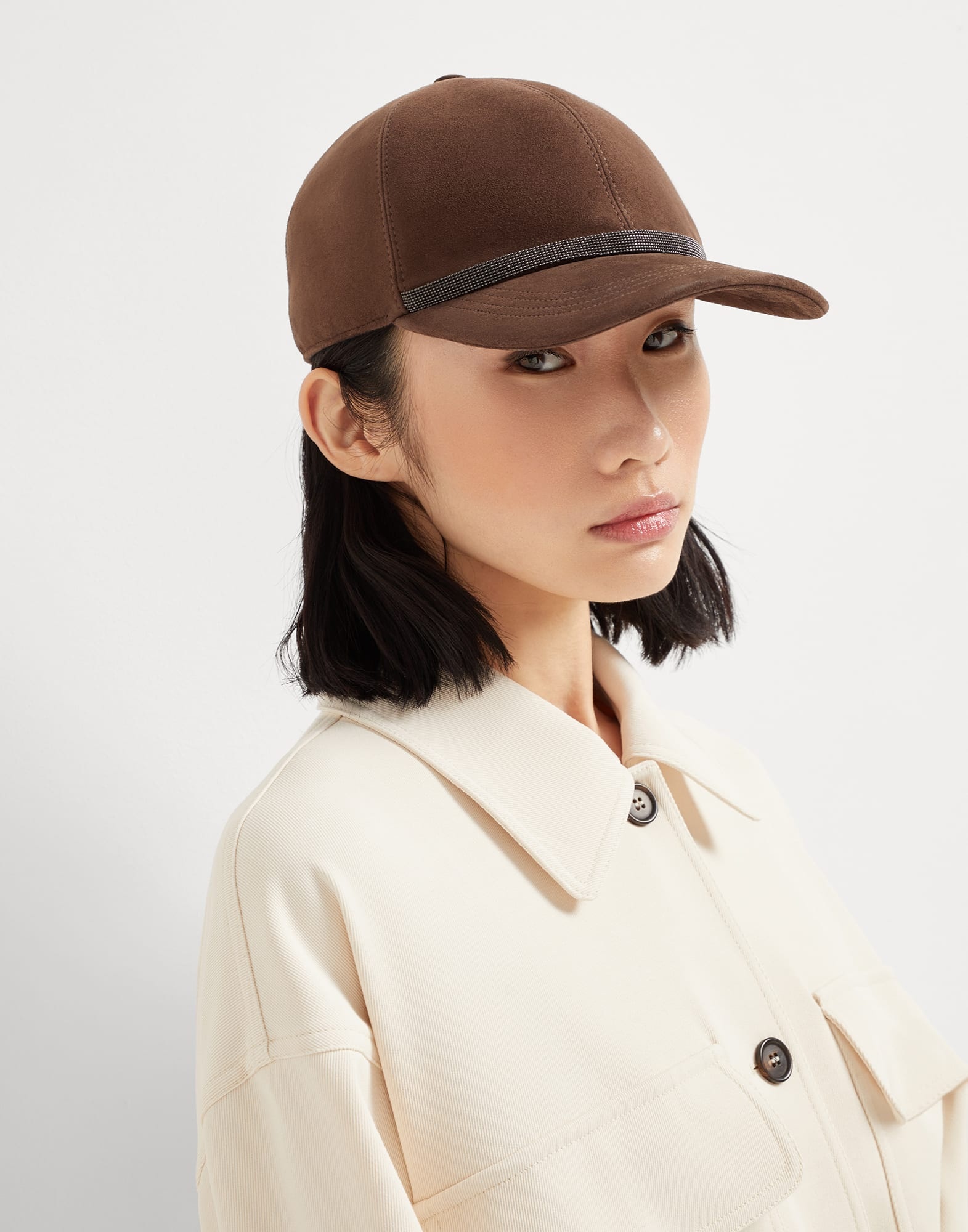 Suede baseball cap with shiny band - 3