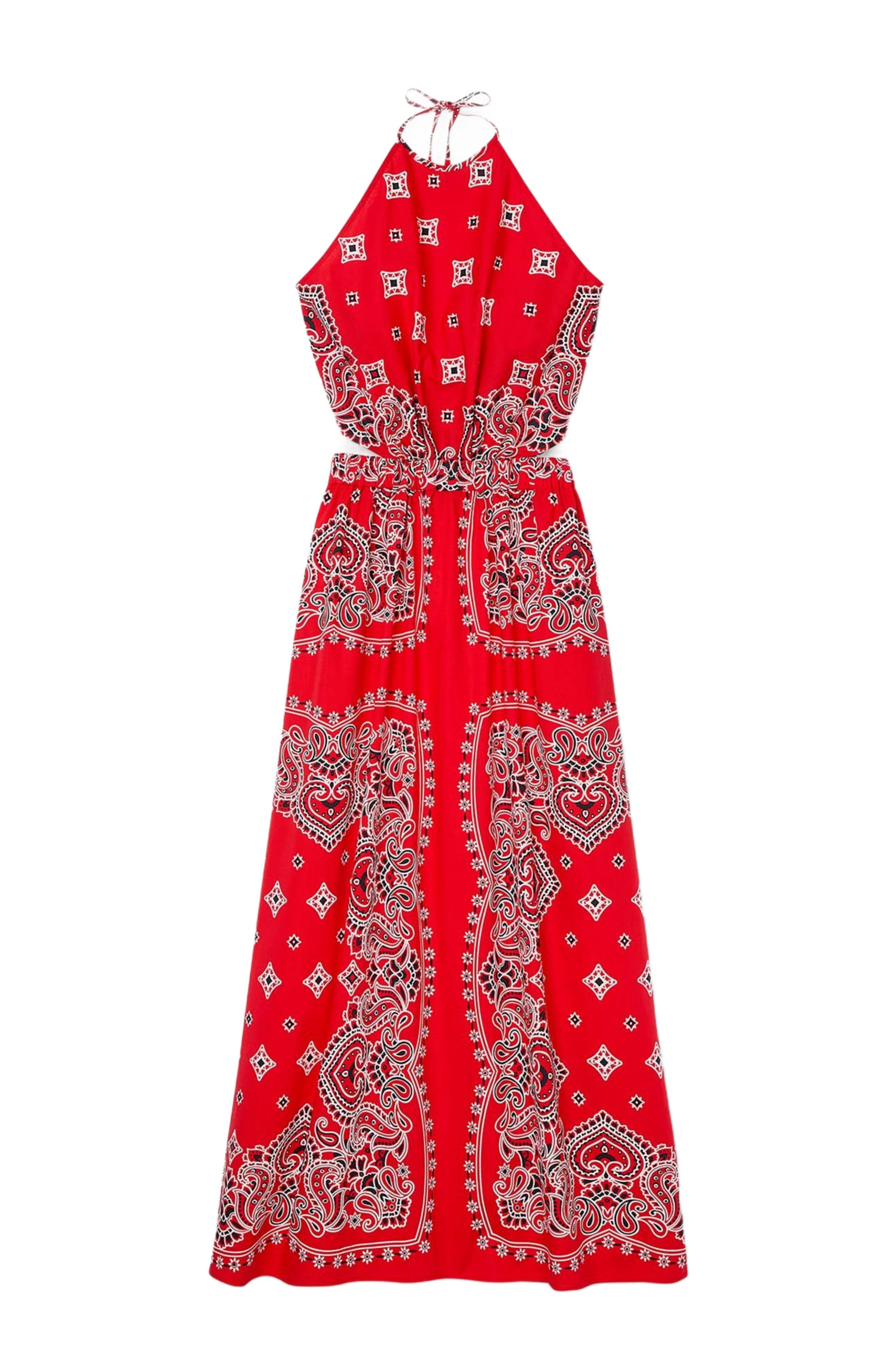 SANDRO Bandana-print maxi dress in Red /White at Nordstrom - 5