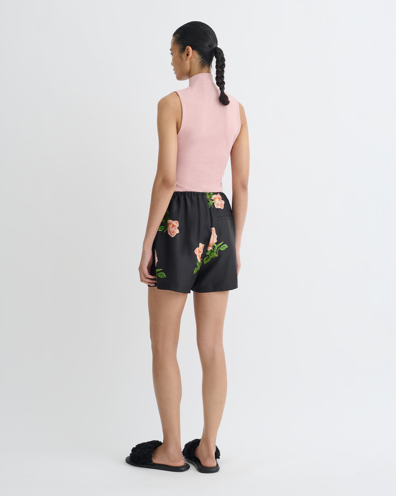 Printed Tailored Silk Twill Shorts 4