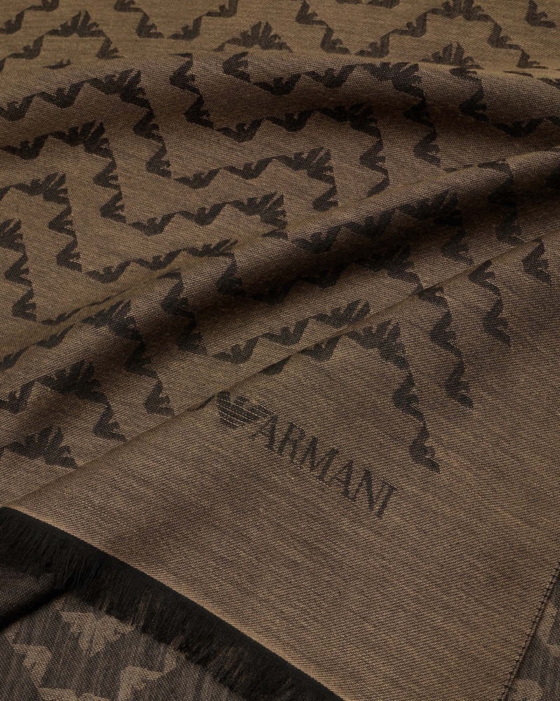 EMPORIO ARMANI MODAL-BLEND JACQUARD STOLE WITH ALL-OVER EAGLES outlook