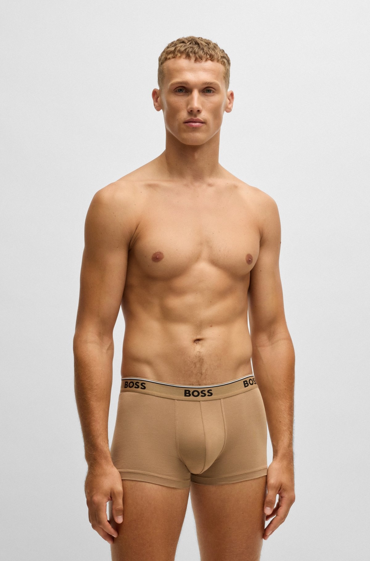 THREE-PACK OF STRETCH-COTTON TRUNKS WITH LOGO WAISTBANDS - 2