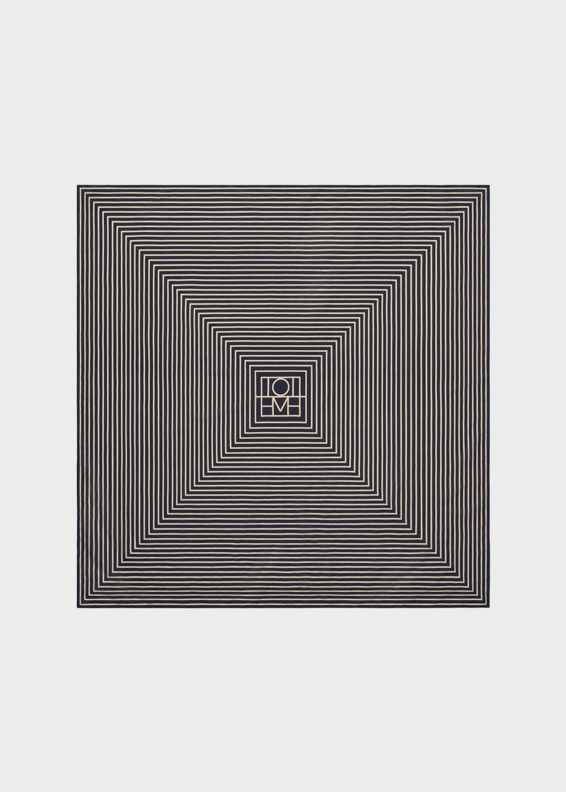 Signature monogram silk blanket scarf black 1