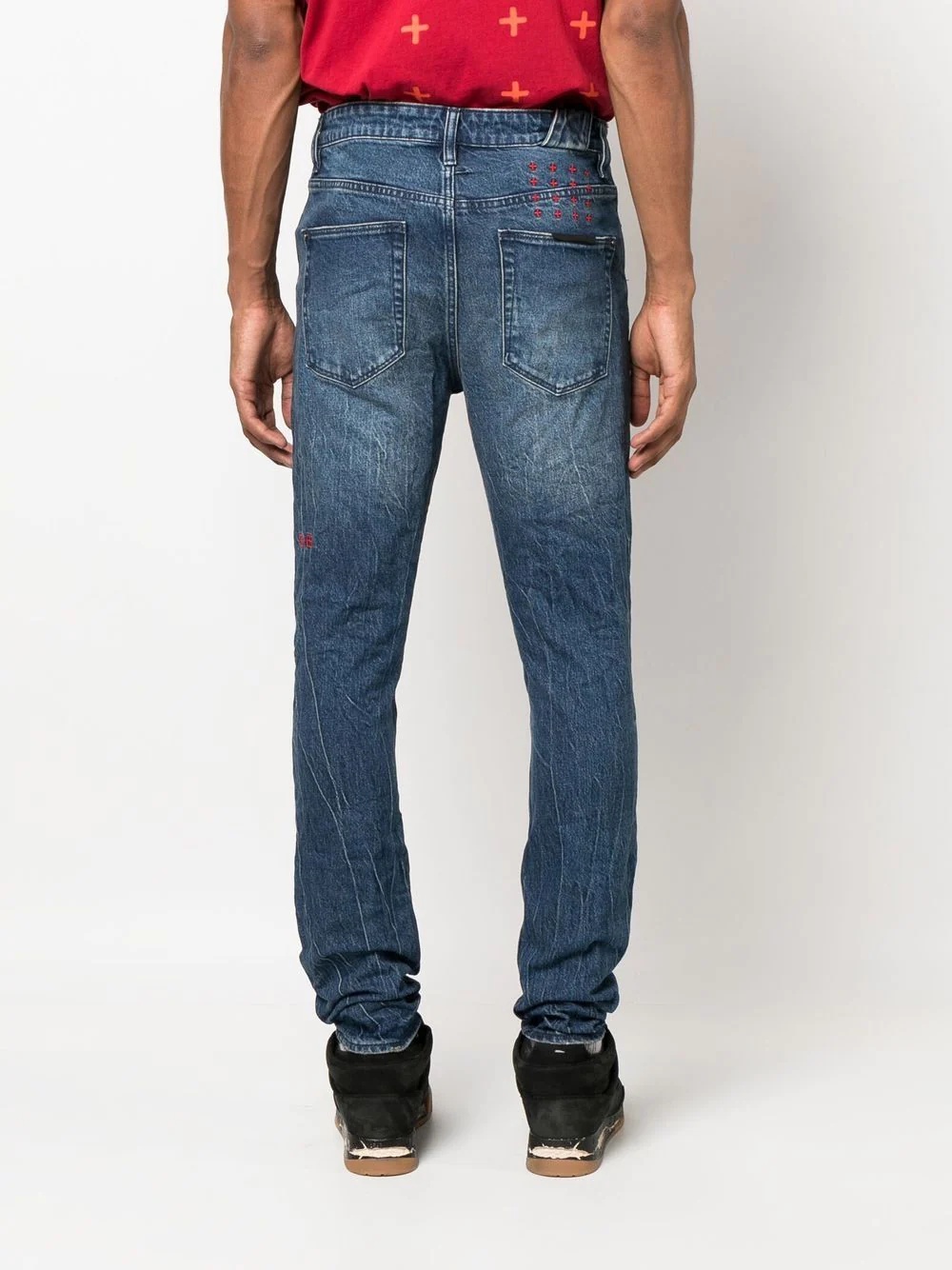 stonewashed skinny jeans - 4