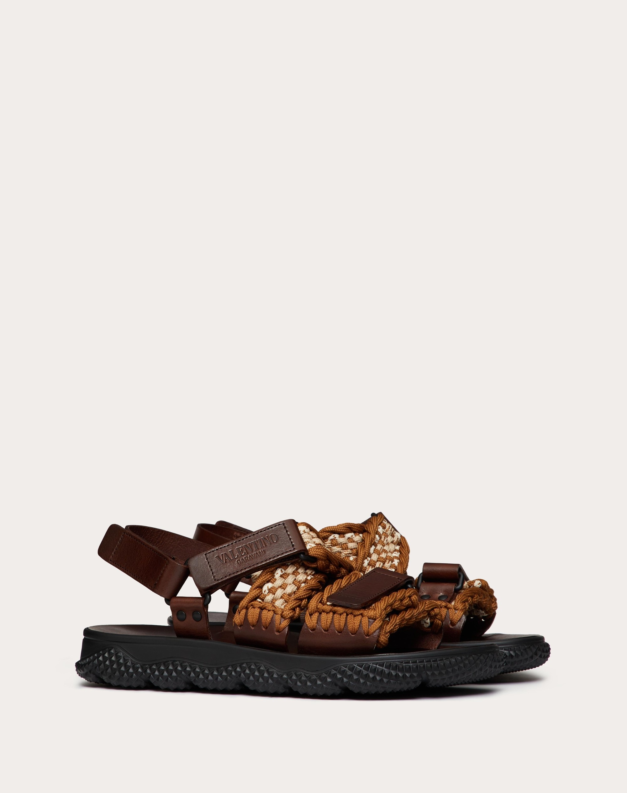 Valentino VALENTINO GARAVANI CROCHET SANDAL IN FABRIC AND