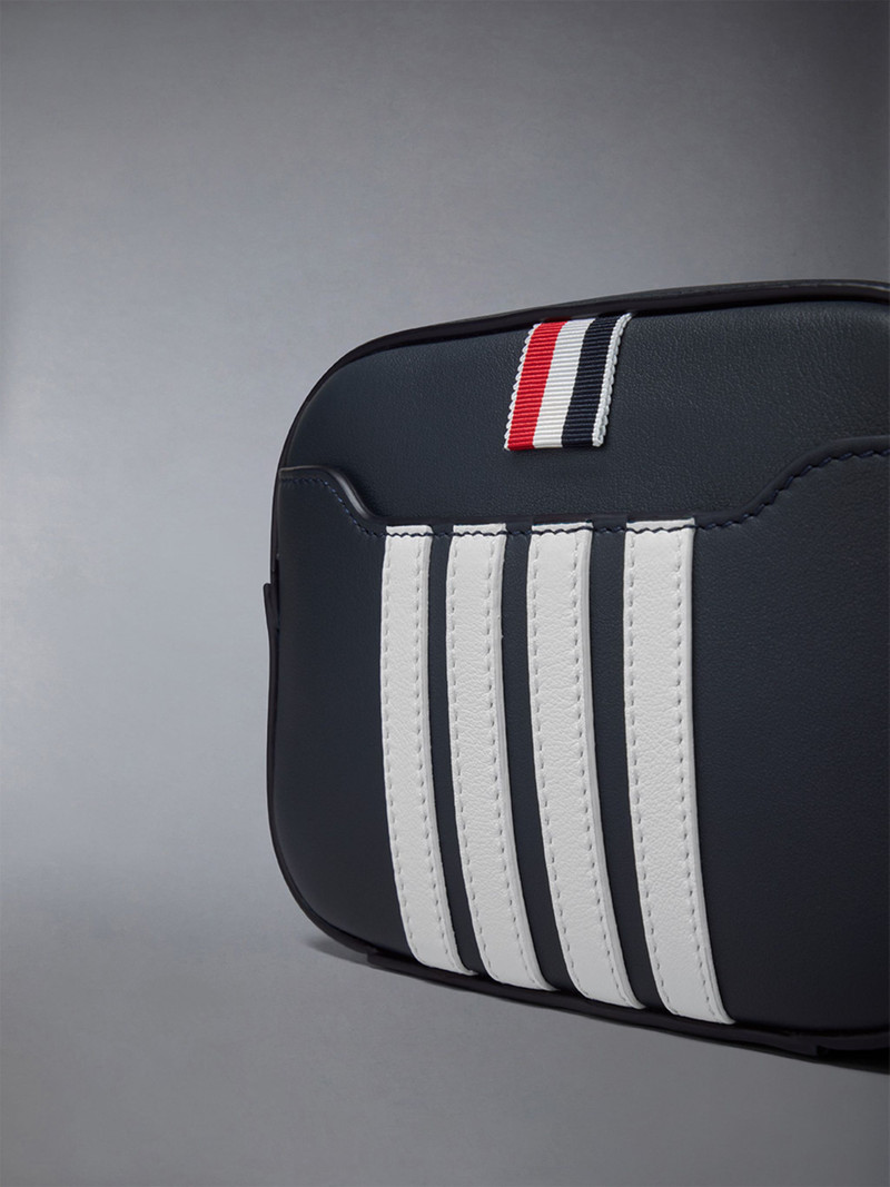 Horizontal Camera Bag W/ 4 Bar Stripes in Smooth Calf 5