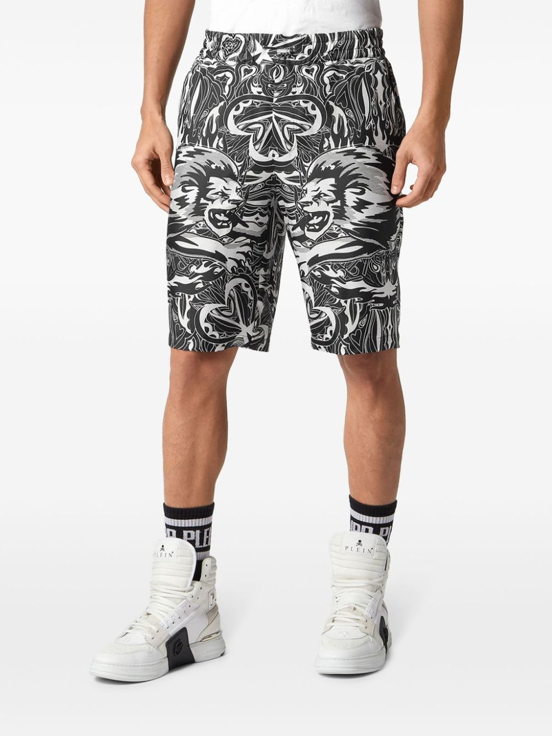 PHILIPP PLEIN Tribal Circus silk shorts outlook