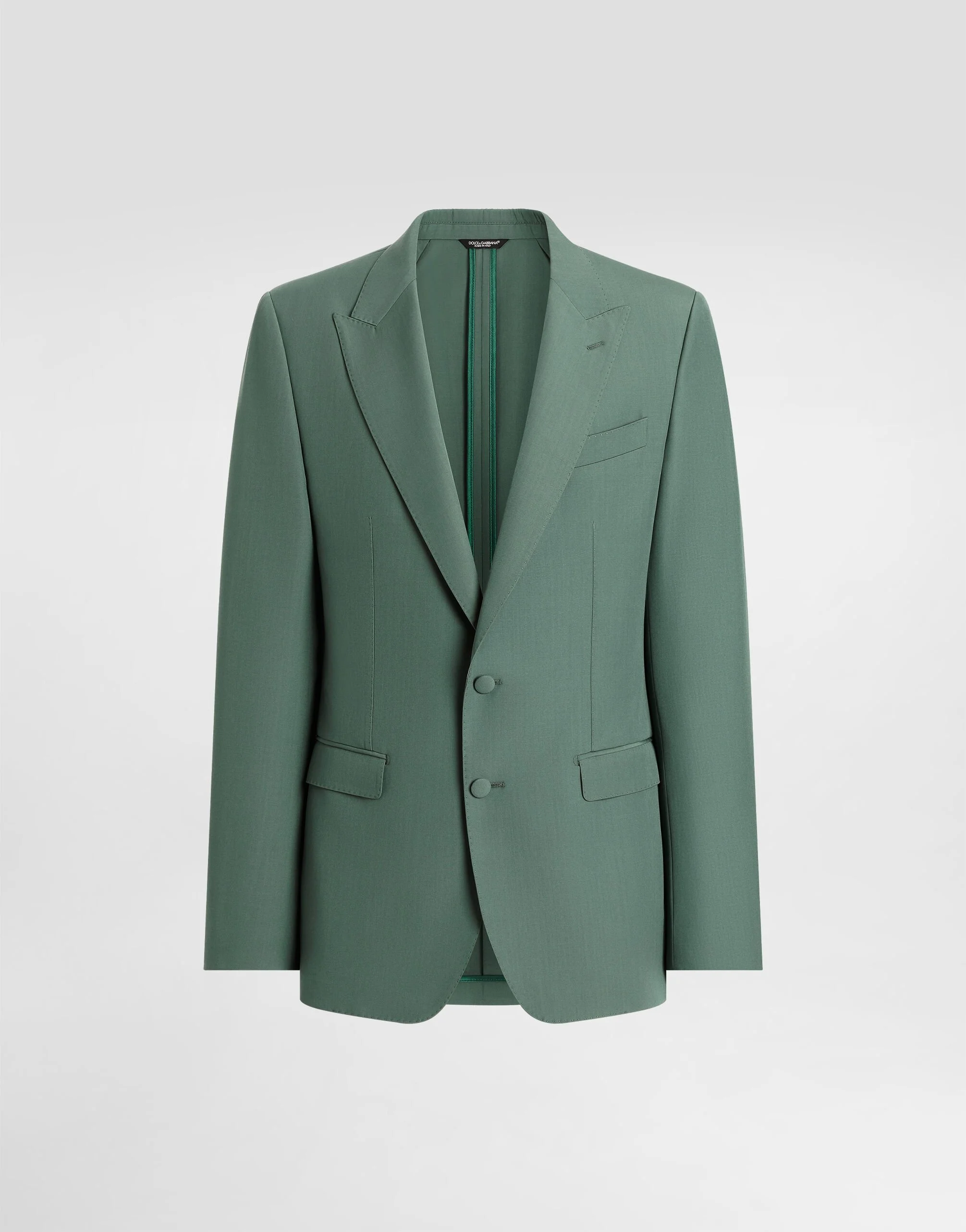 Single-breasted wool poplin jacket - 1