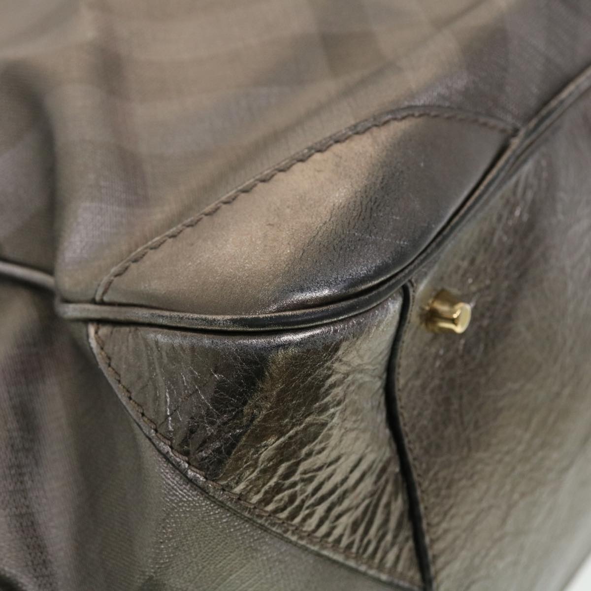 Burberry Nova Check Shoulder Bag Leather Silver - 14