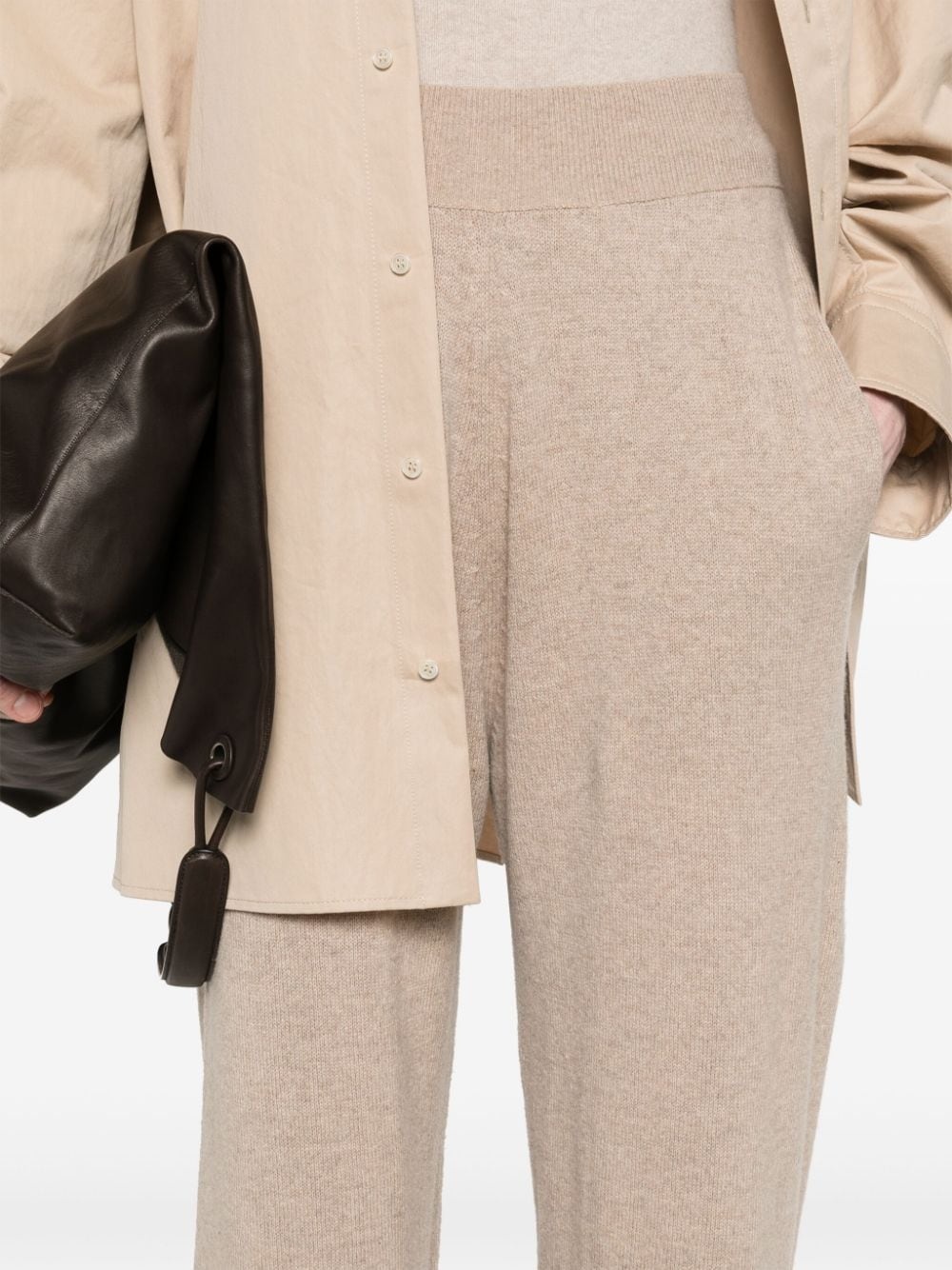 regenerated-cashmere track pants - 5