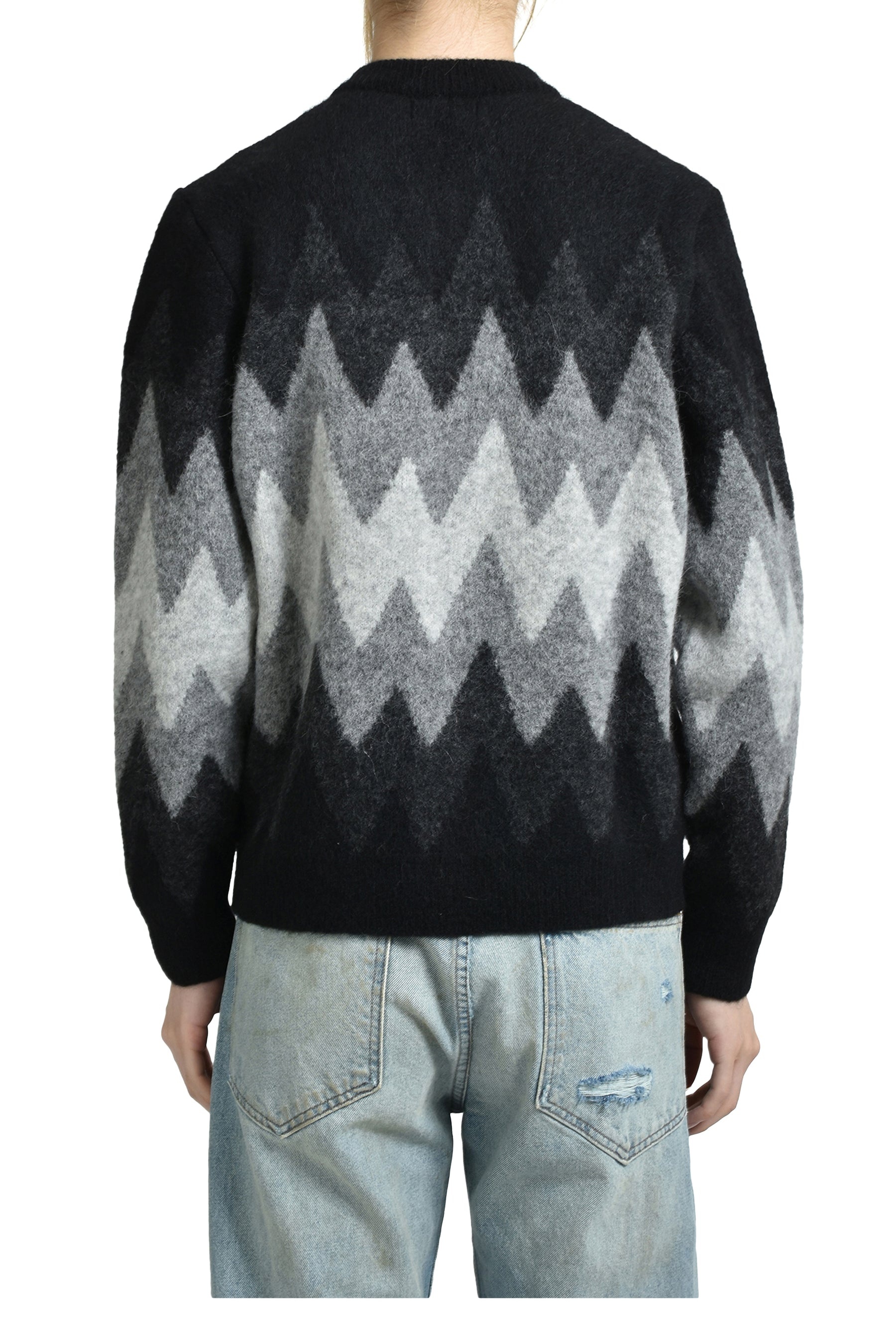 DEGRADE JACQUARD CARDIGAN / BLK GRY - 2