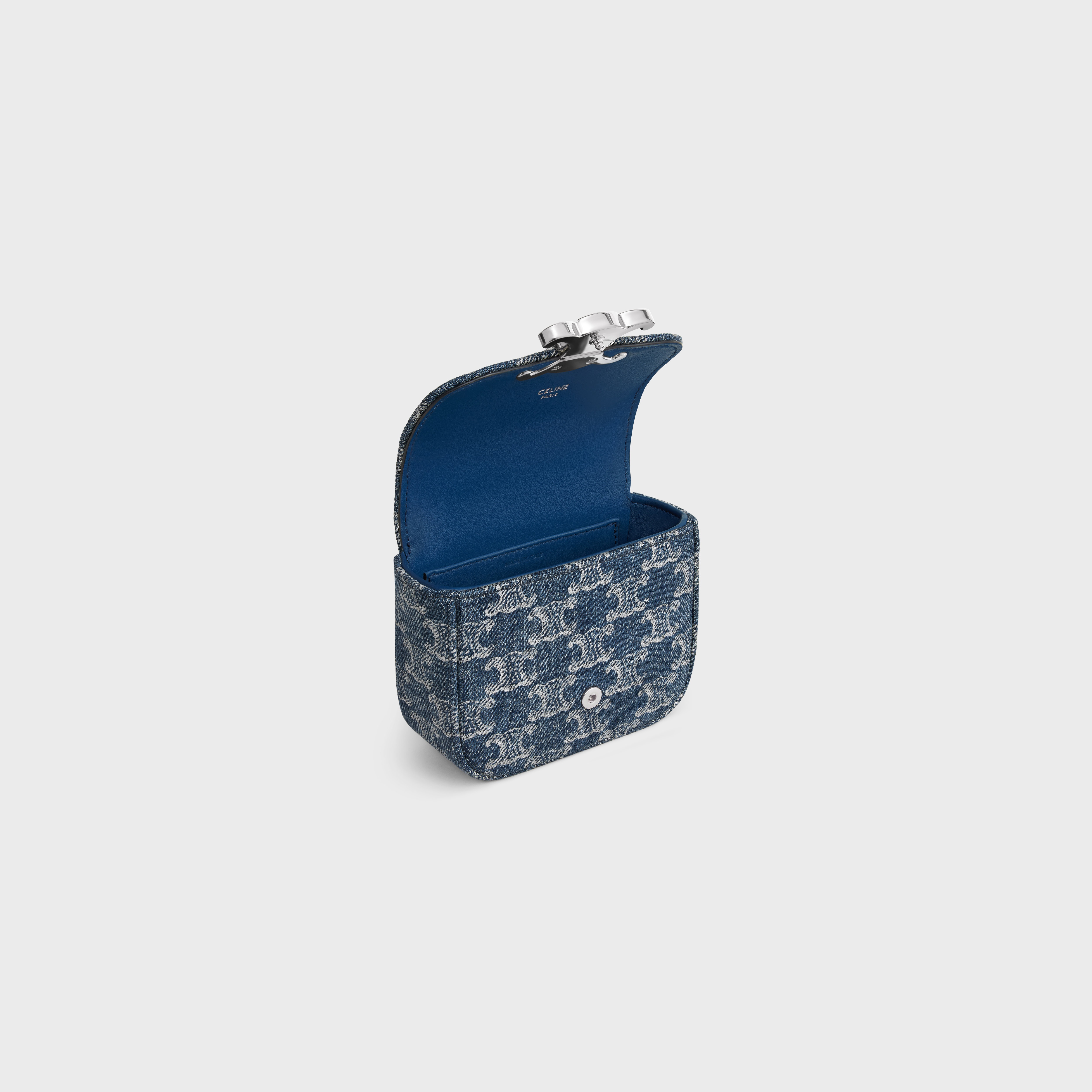 MINI CHAIN CLAUDE in DENIM WITH TRIOMPHE ALL-OVER - 4