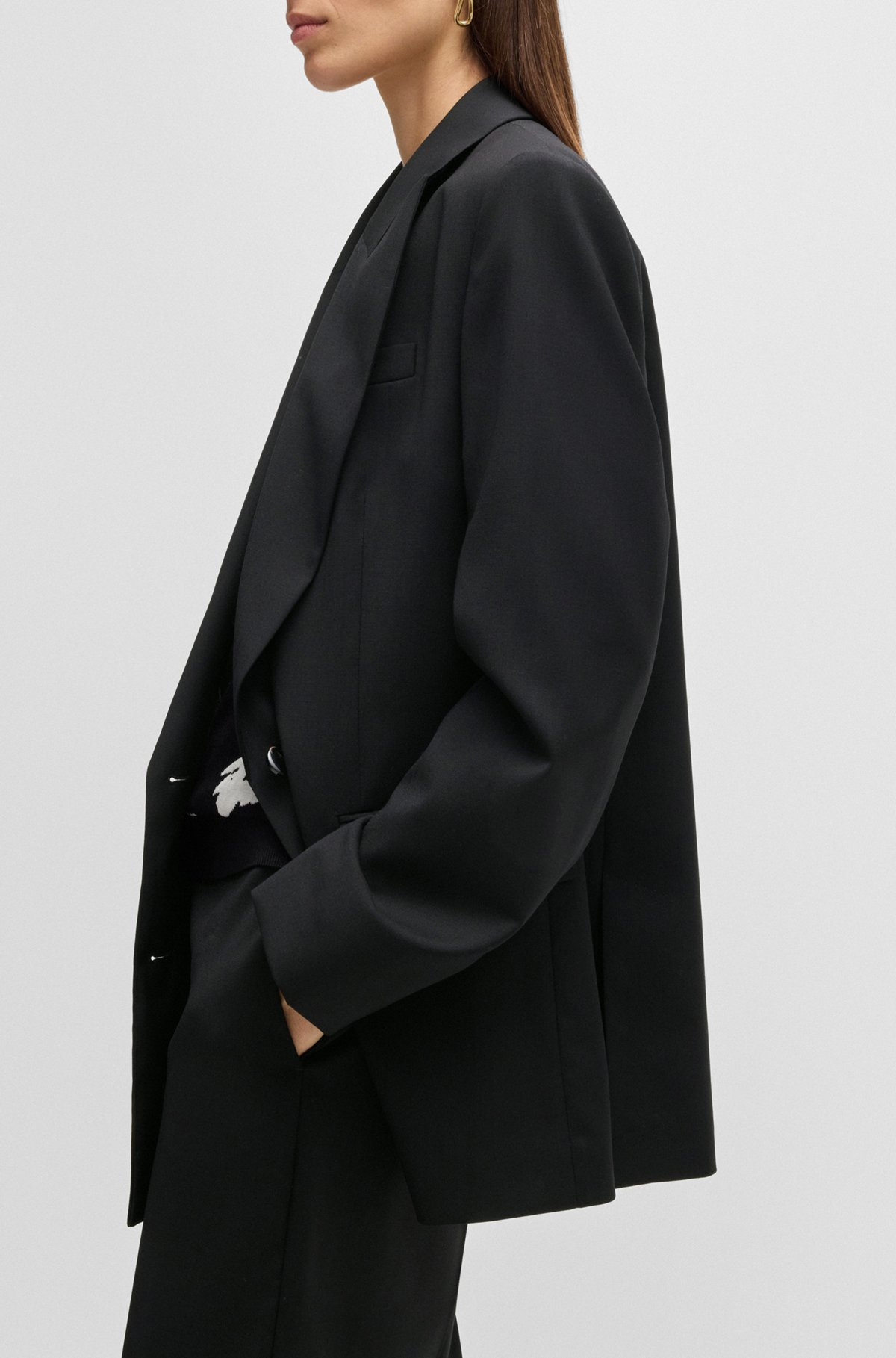 OVERSIZE-FIT DOUBLE-BREASTED BLAZER IN VIRGIN WOOL - 6