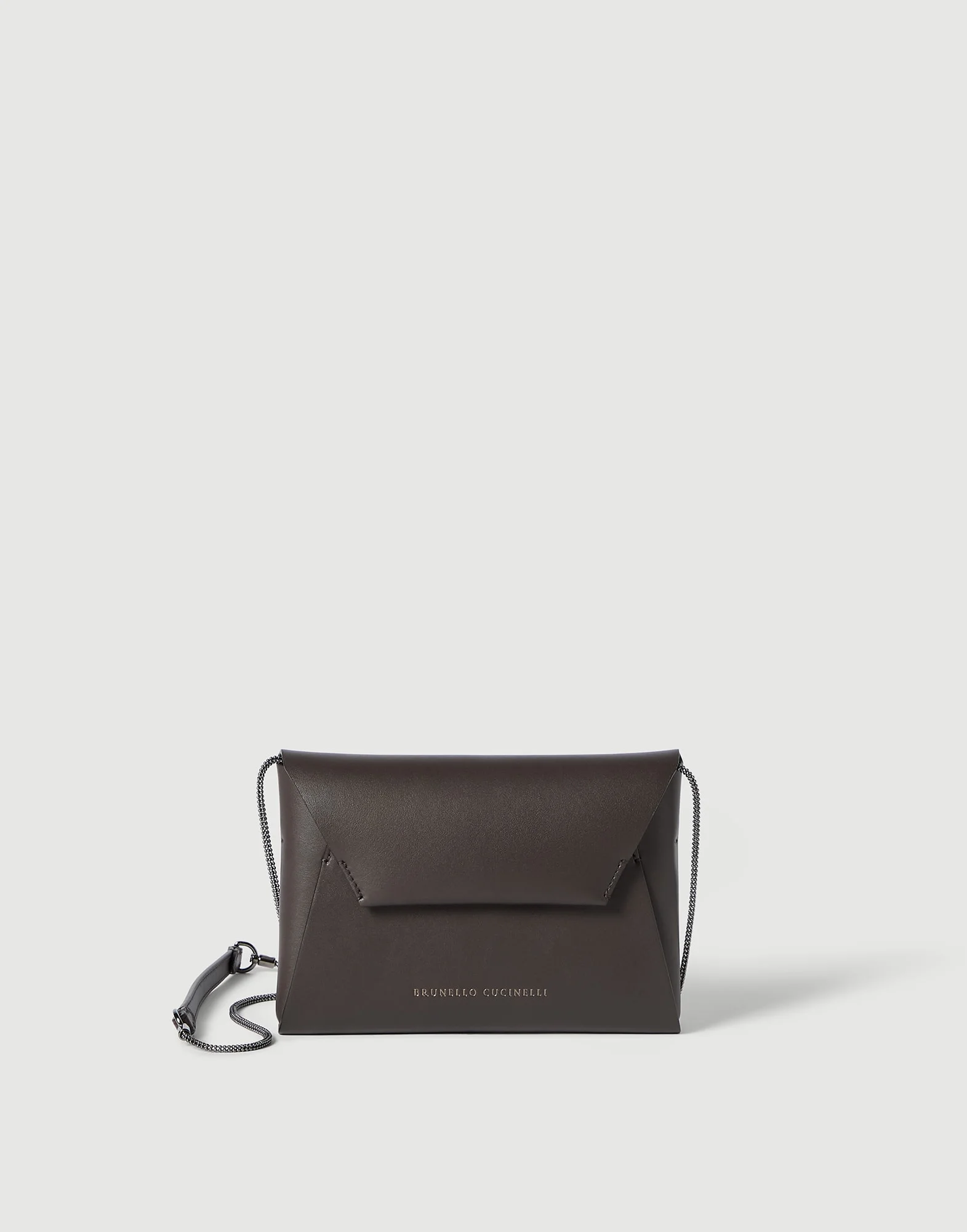 Duo pochette in calfskin with precious chain - 1