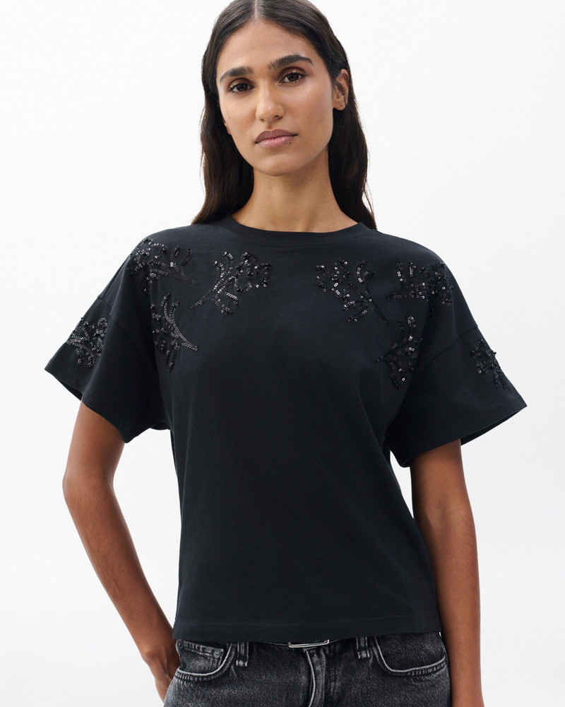 Kelly Boxy Beaded Floral Tee 2