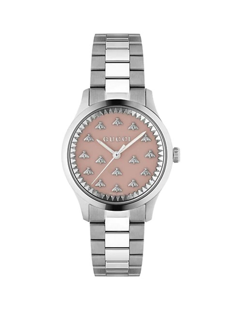 G Timeless Multibee Pink Stainless Steel Bracelet Watch - 1