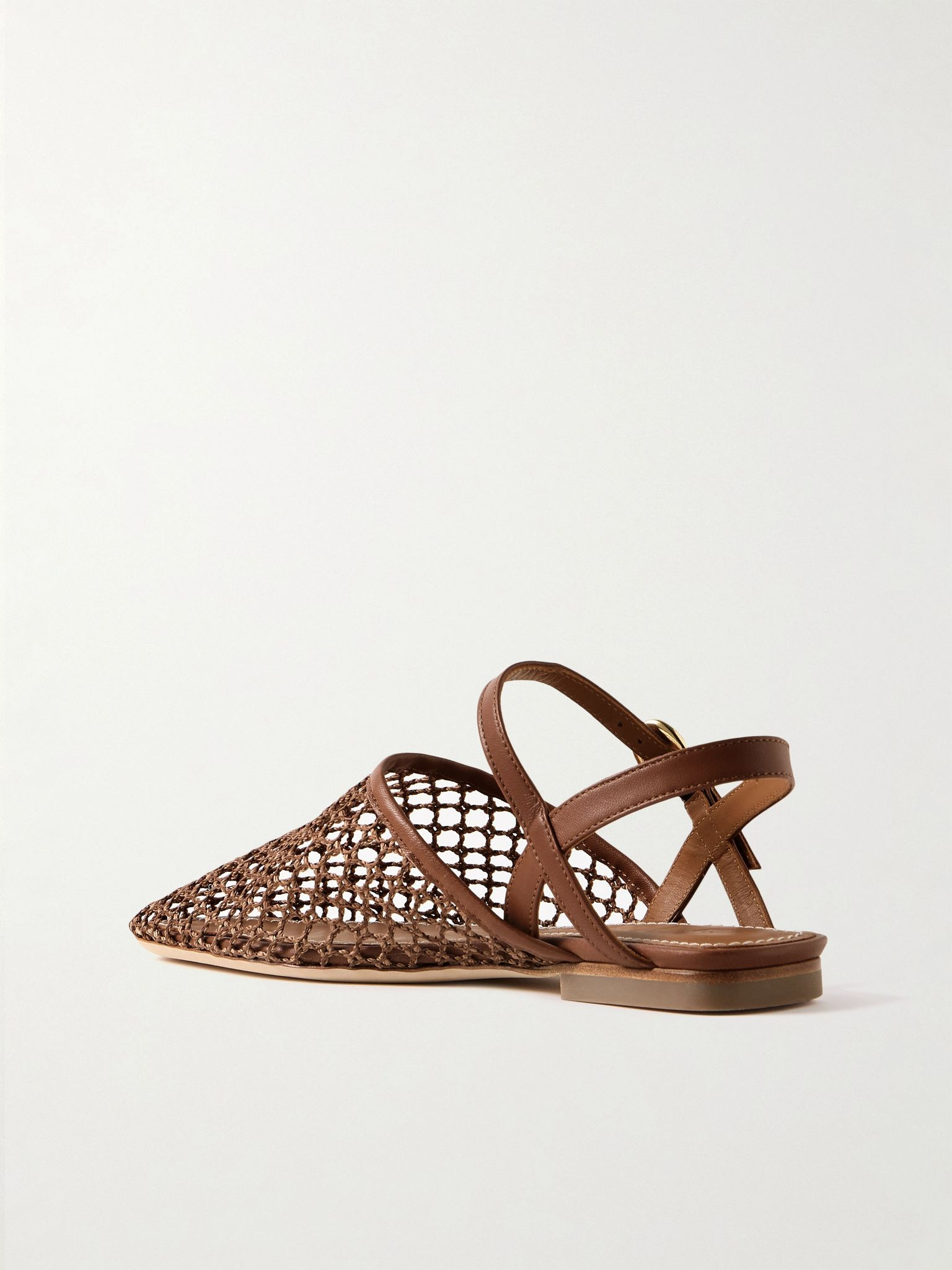 Rete crocheted and leather sandals Tan - 3