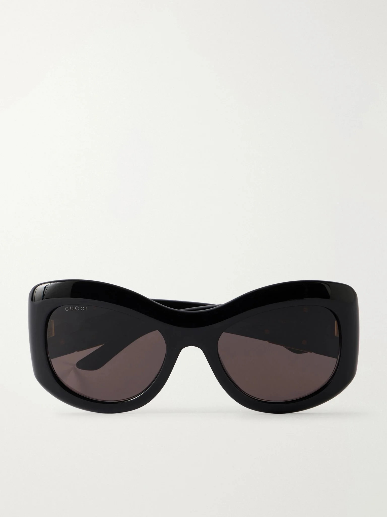 Double G-embellished round-frame recycled-acetate sunglasses Black - 1