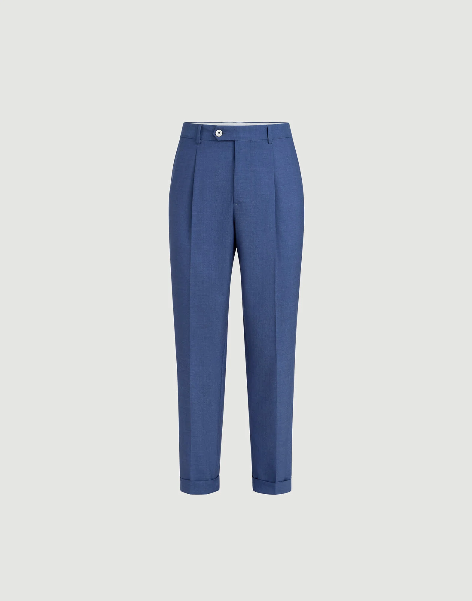 Virgin wool fresco trousers with pleat - 1