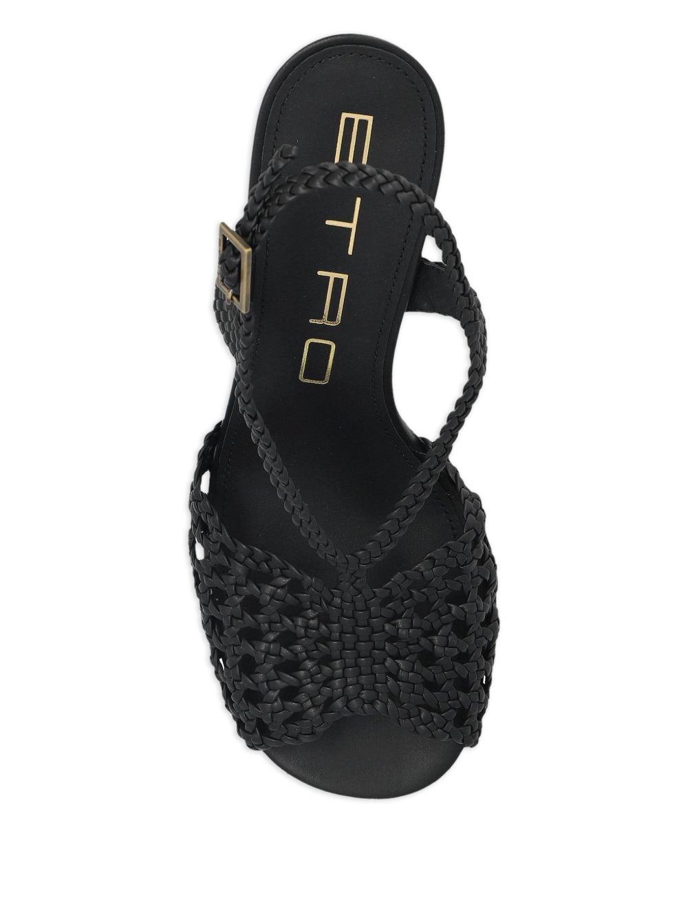 100mm woven heeled sandals - 4
