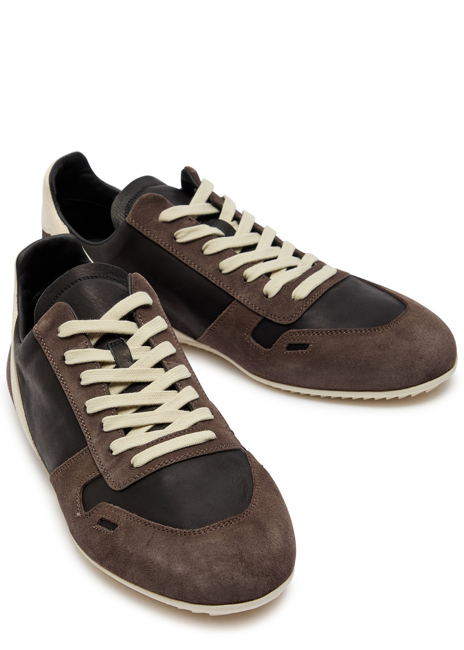 Rick Owens Panelled Suede and Leather Sneakers - 3