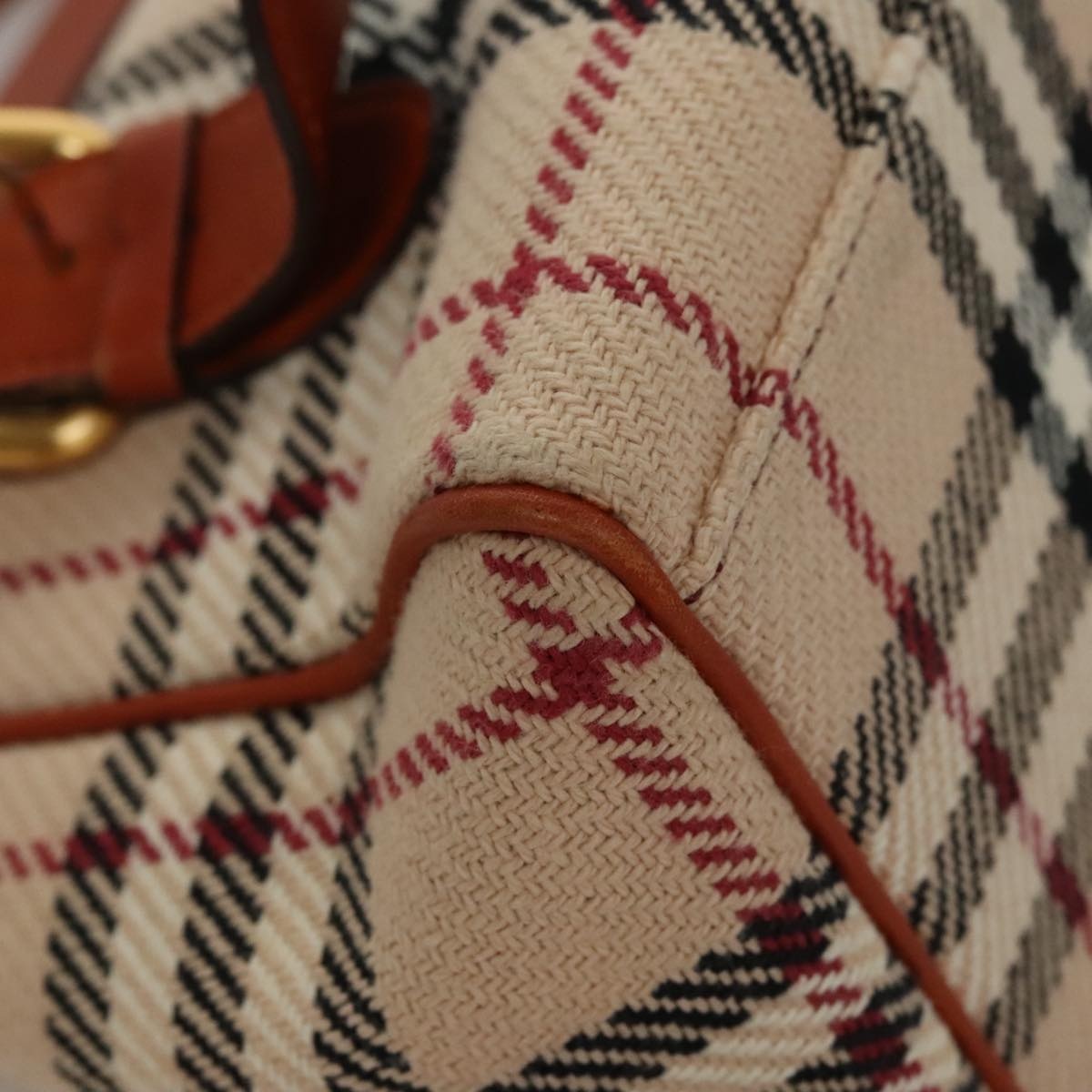 Burberry Nova Check Hand Bag Canvas Beige - 15