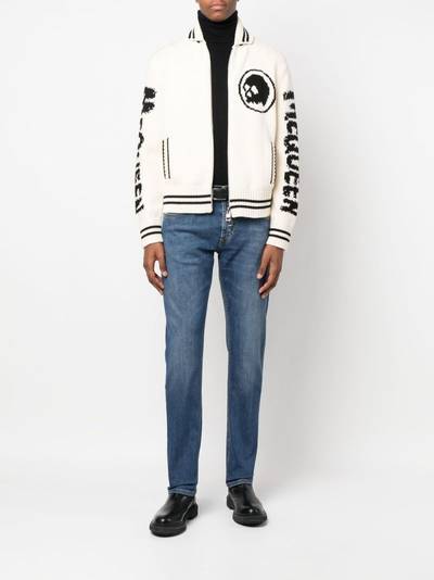 Alexander McQueen embroidered-logo slim-fit jeans outlook
