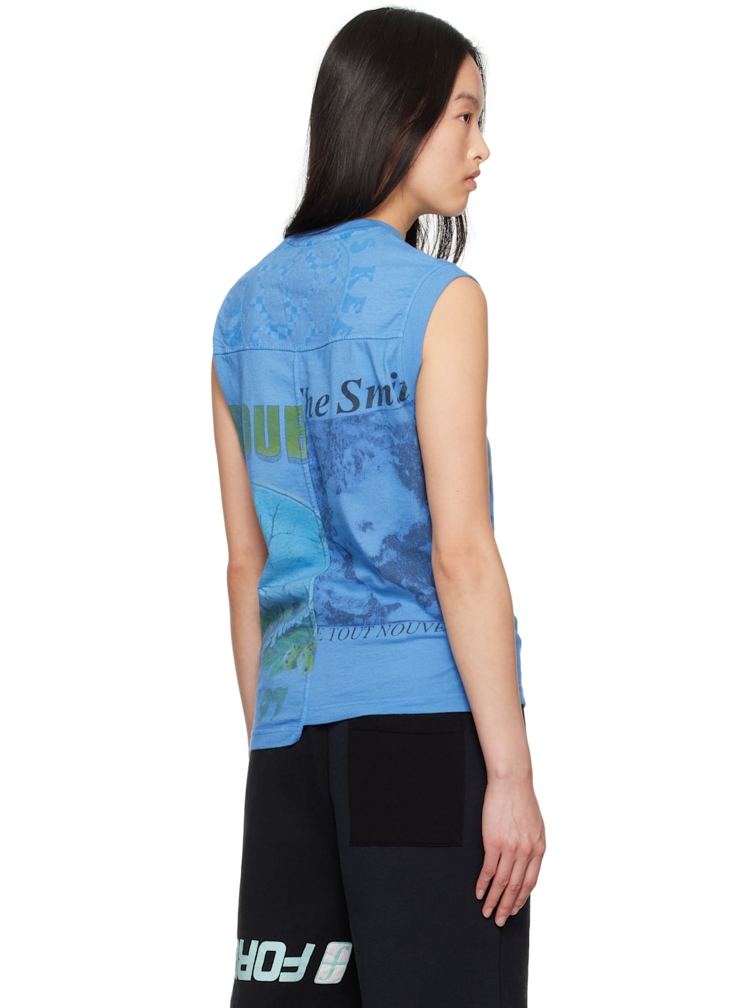 Blue Regenerated Graphic T-Shirts Tank Top - 3